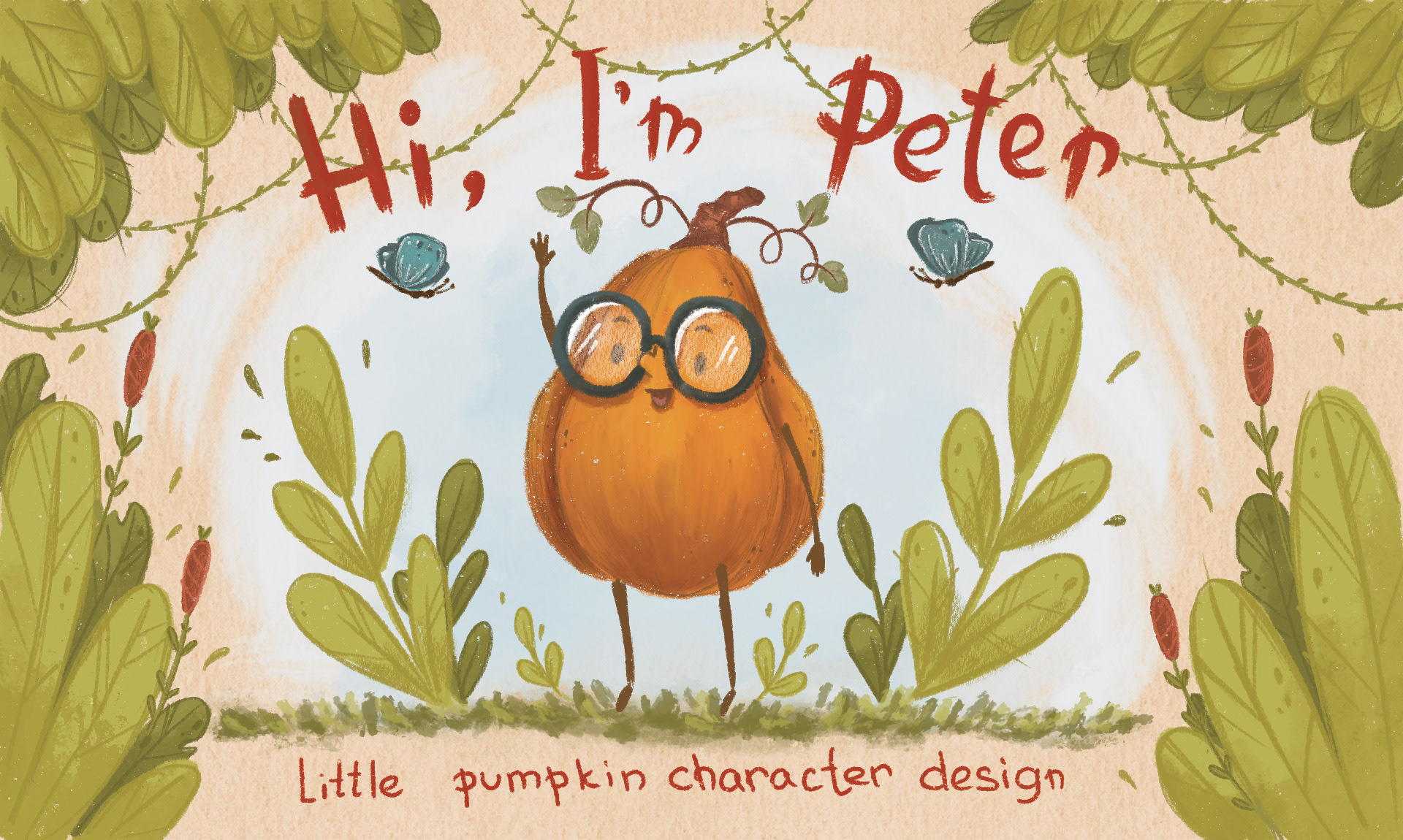 Little pumpkin character design — Изображение №1 — Иллюстрация, Графика на Dprofile
