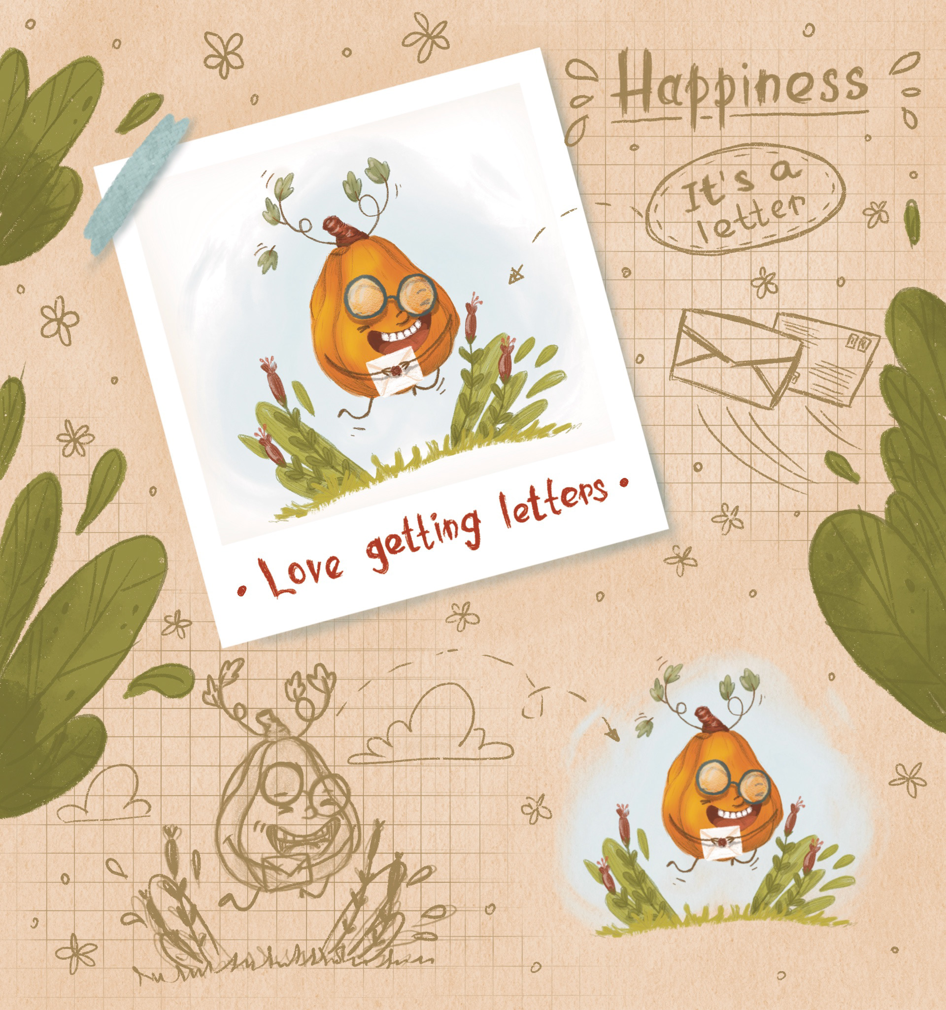 Little pumpkin character design — Изображение №6 — Иллюстрация, Графика на Dprofile