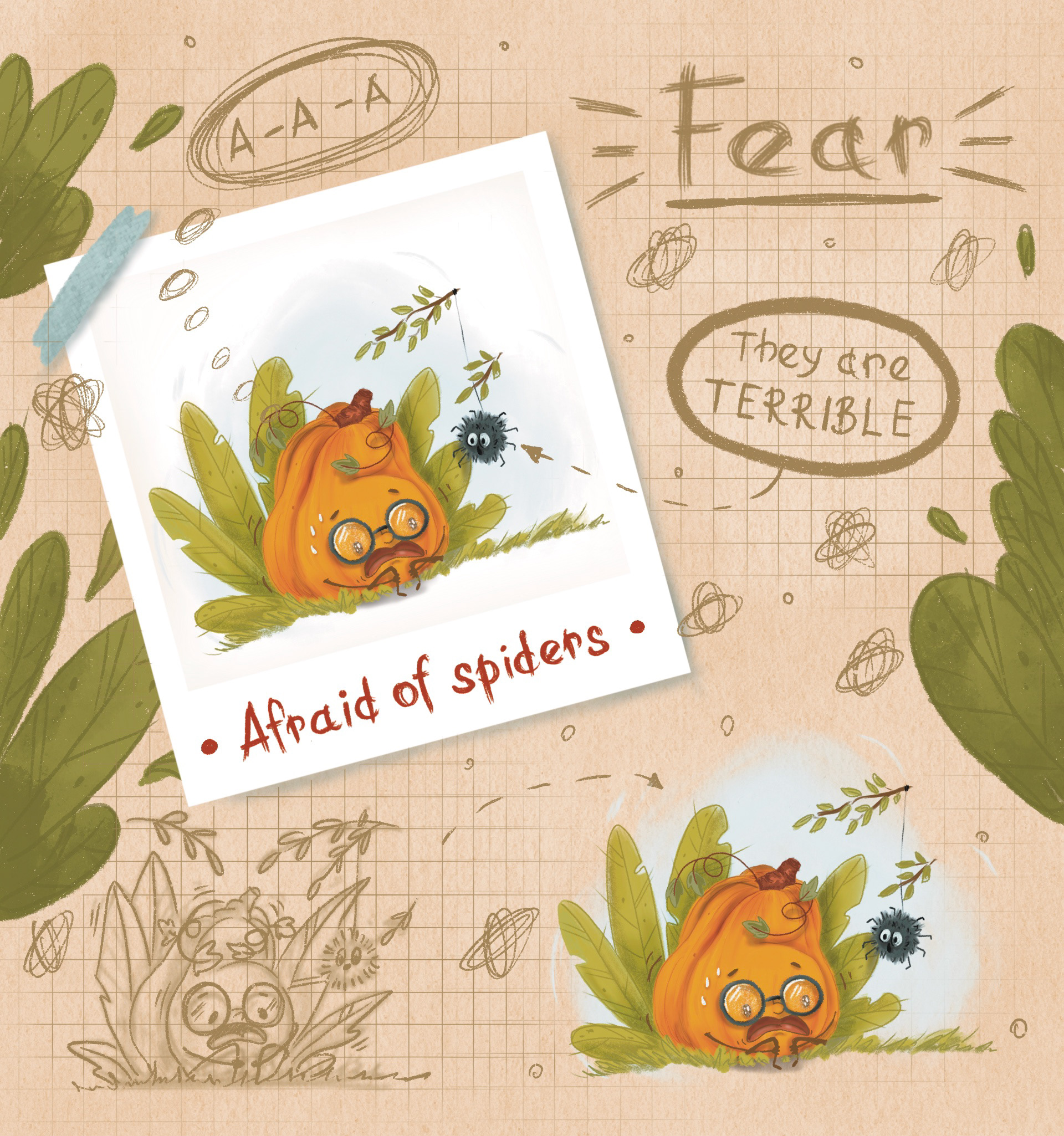 Little pumpkin character design — Изображение №4 — Иллюстрация, Графика на Dprofile