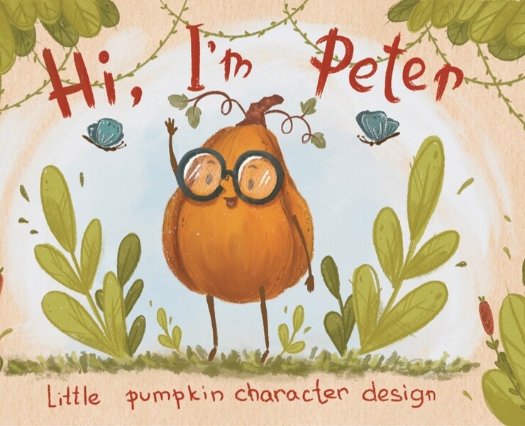 Little pumpkin character design — Иллюстрация, Графика на Dprofile