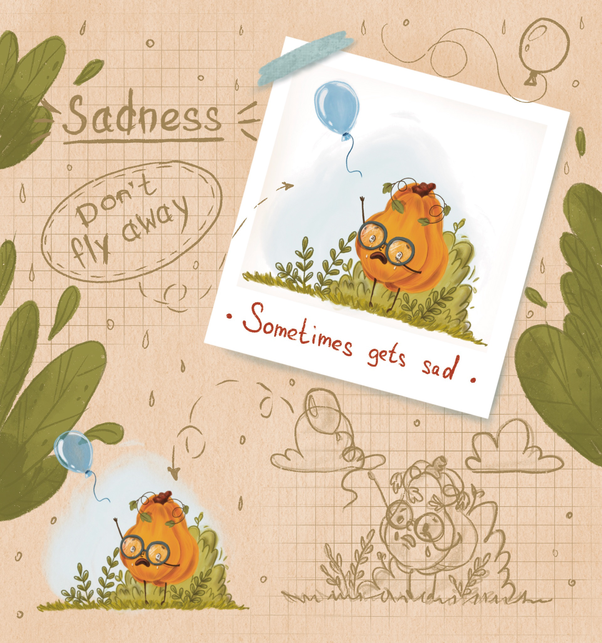 Little pumpkin character design — Изображение №7 — Иллюстрация, Графика на Dprofile