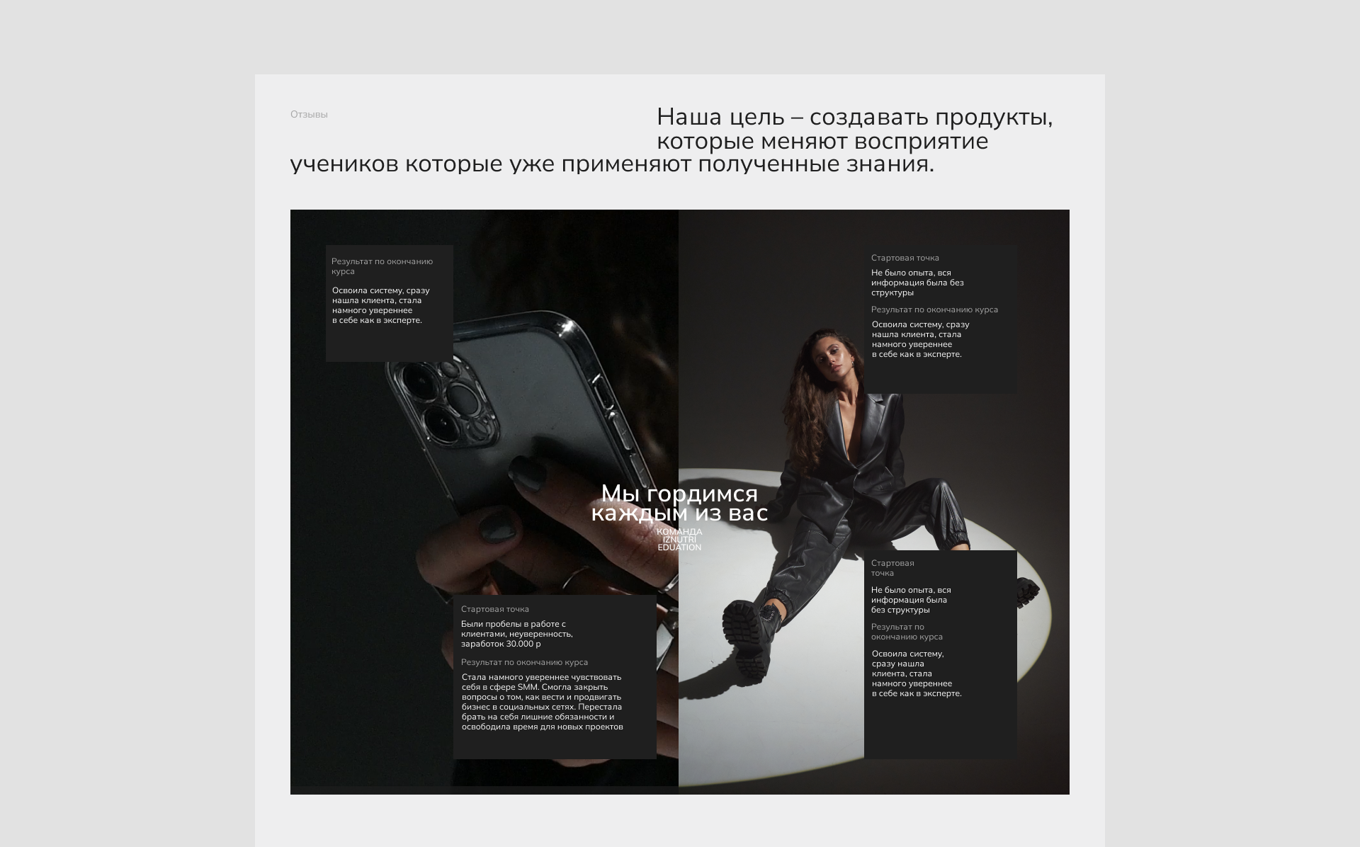 Iznutri  Education | Курс по SMM — Изображение №13 — Интерфейсы, Анимация на Dprofile