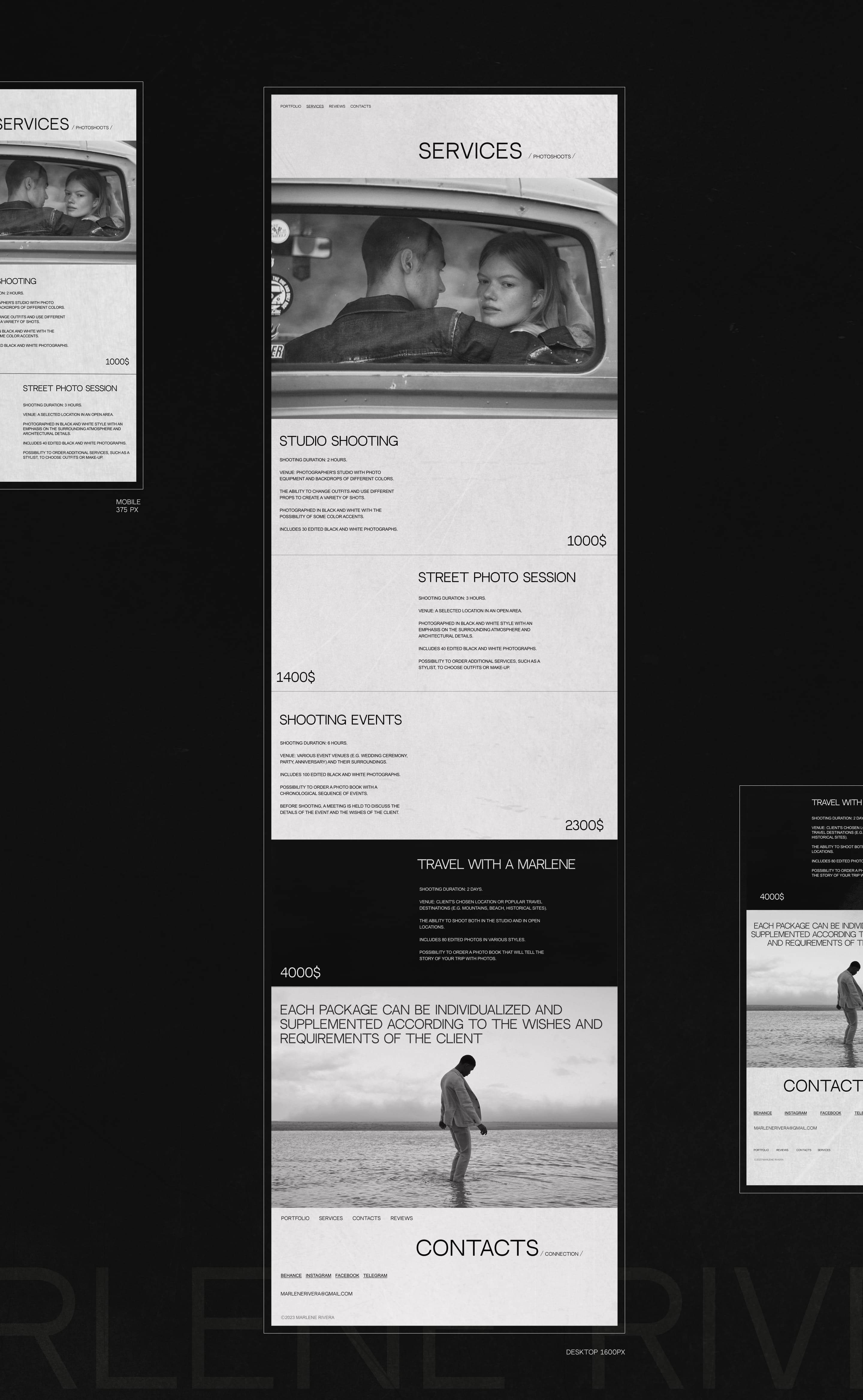 PHOTOGRAPHER MARLENE RIVERA WEBDESIGN CONCEPT — Изображение №8 — Интерфейсы на Dprofile