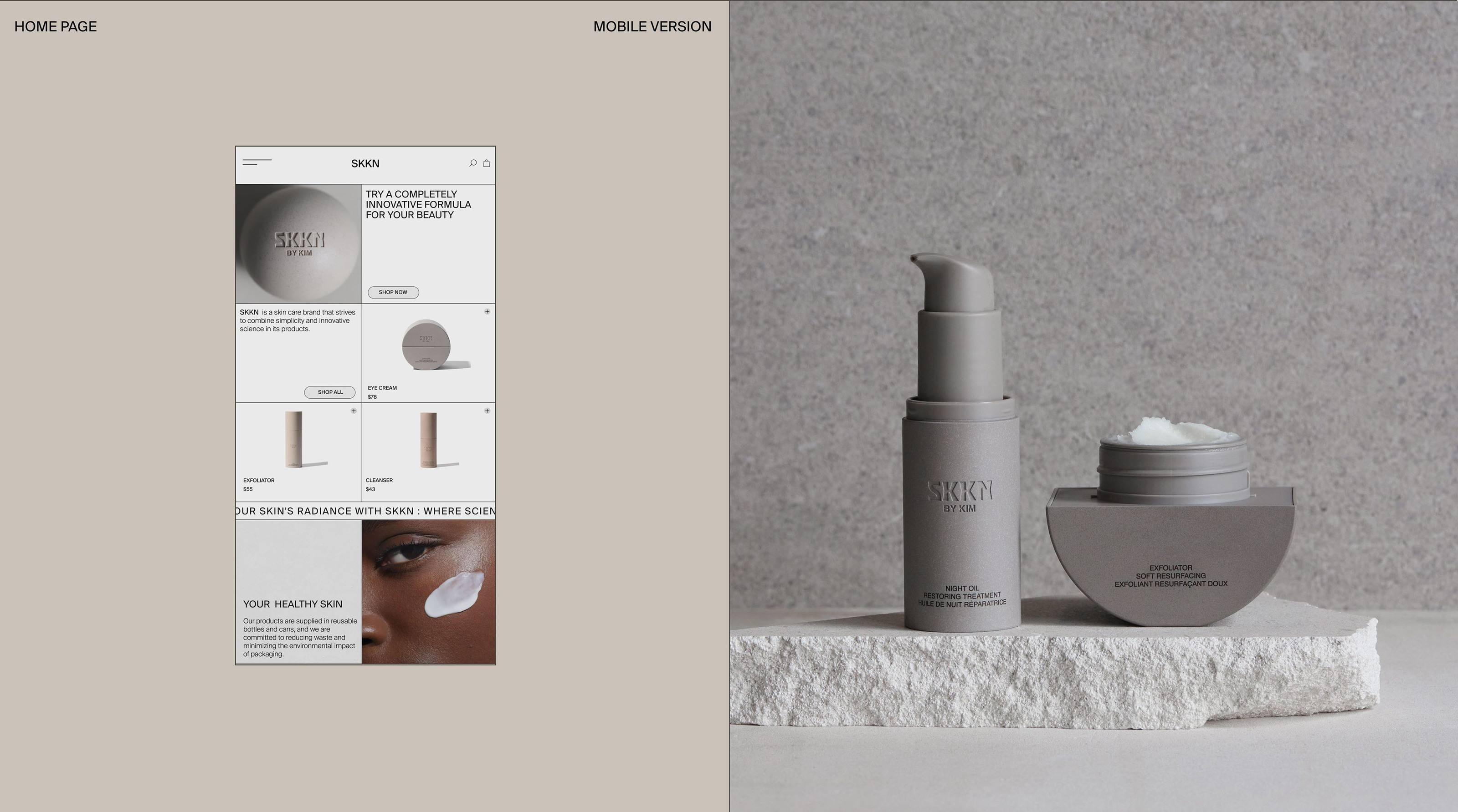 SKKN skincare cosmetics webdesign concept — Изображение №2 — Интерфейсы на Dprofile