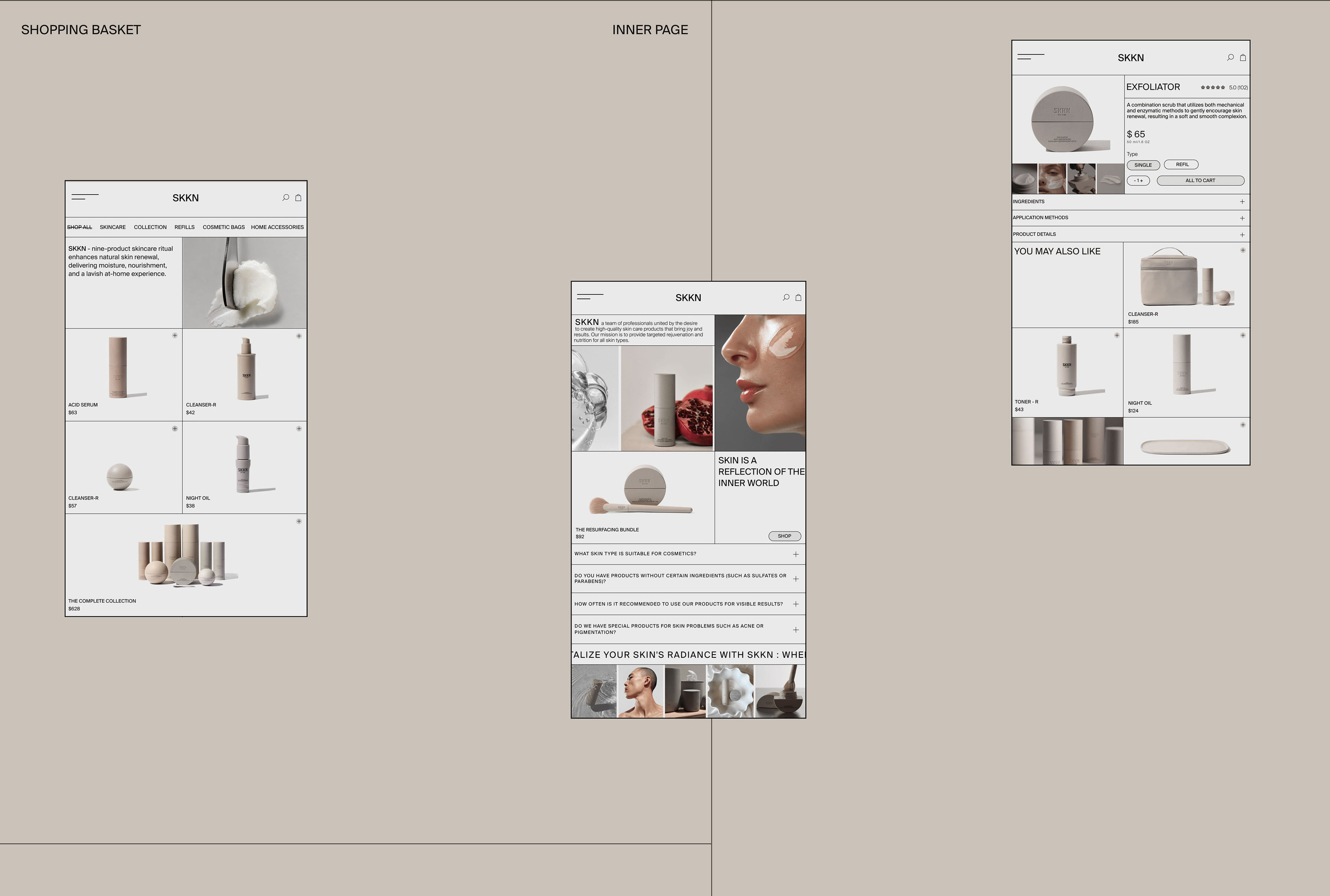 SKKN skincare cosmetics webdesign concept — Изображение №9 — Интерфейсы на Dprofile