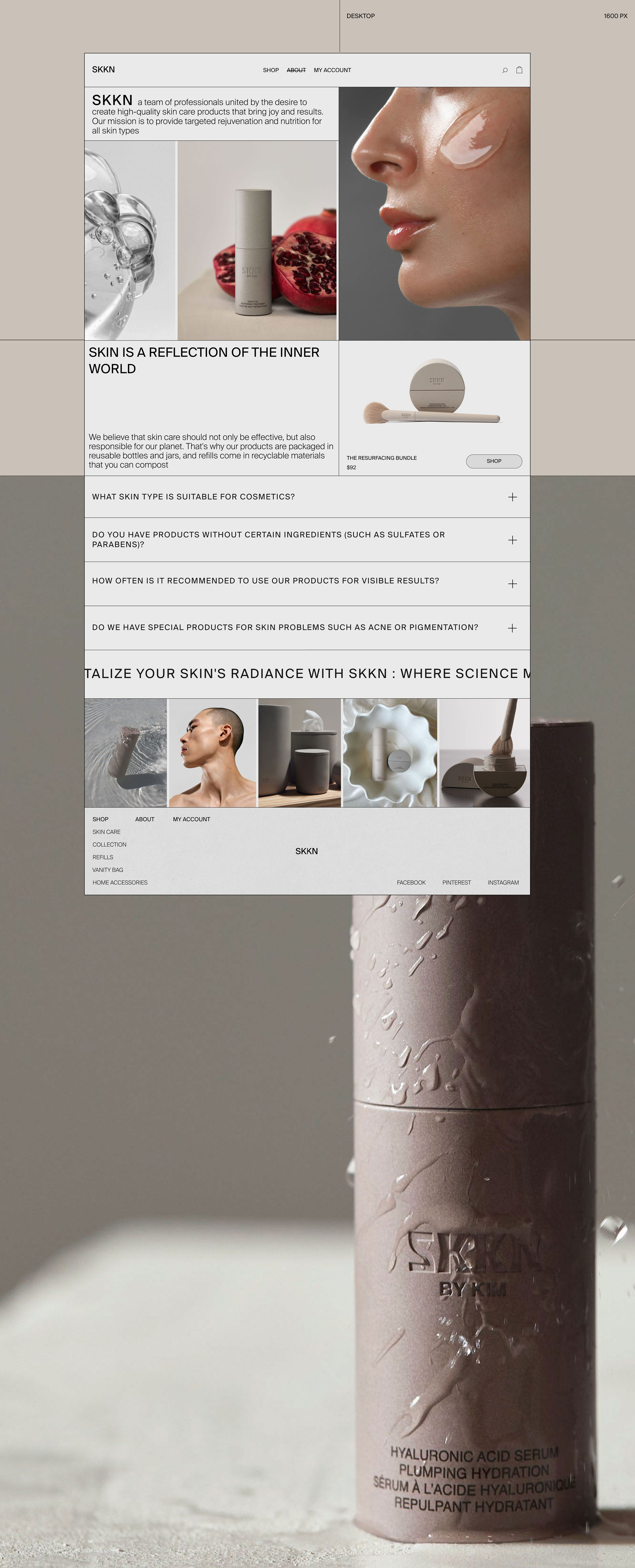 SKKN skincare cosmetics webdesign concept — Изображение №10 — Интерфейсы на Dprofile