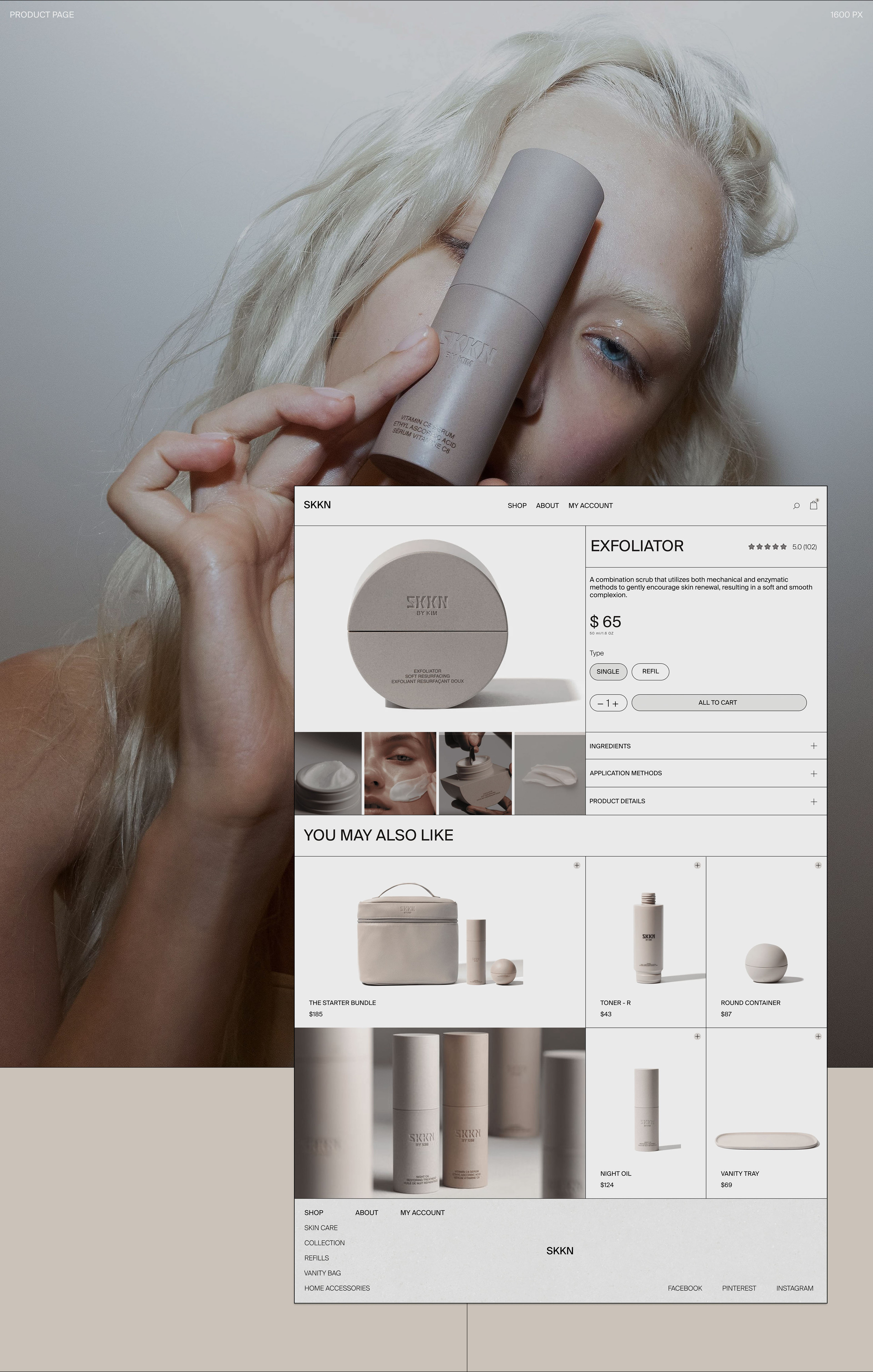SKKN skincare cosmetics webdesign concept — Изображение №6 — Интерфейсы на Dprofile