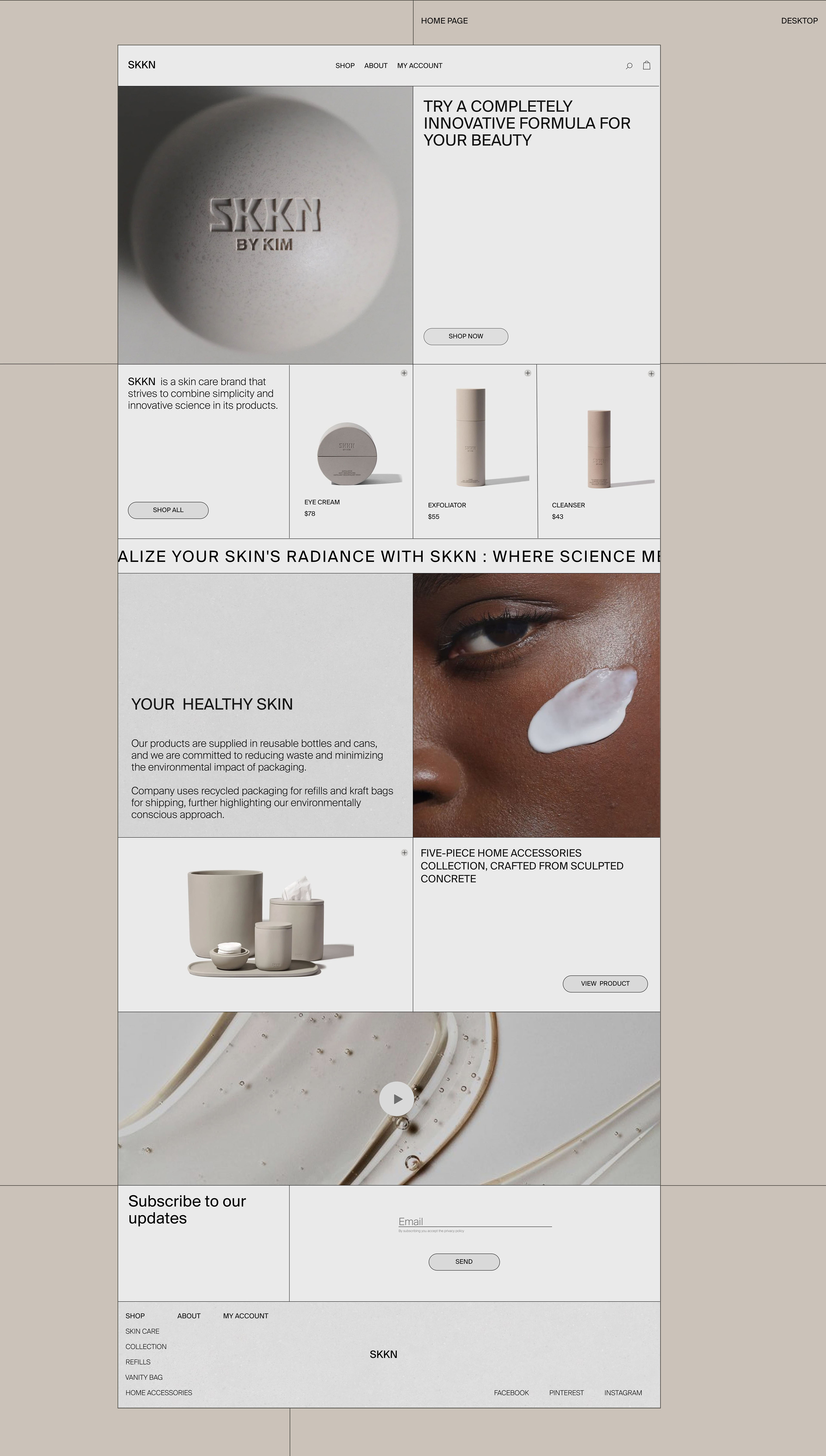 SKKN skincare cosmetics webdesign concept — Изображение №3 — Интерфейсы на Dprofile