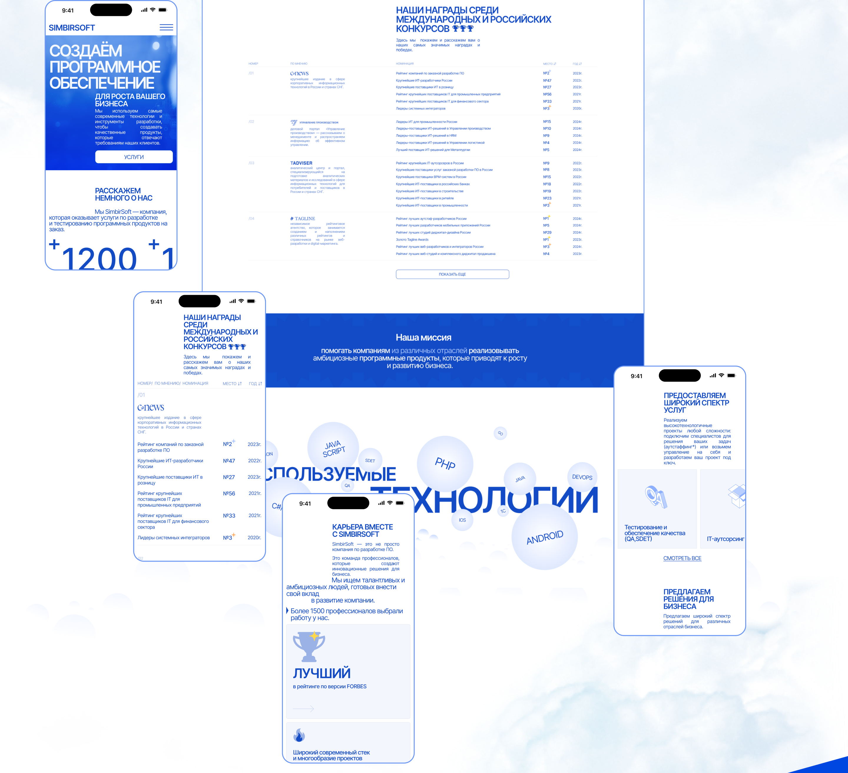 SIMBIRSOFT | Corporate website — Изображение №4 — Интерфейсы, Анимация на Dprofile