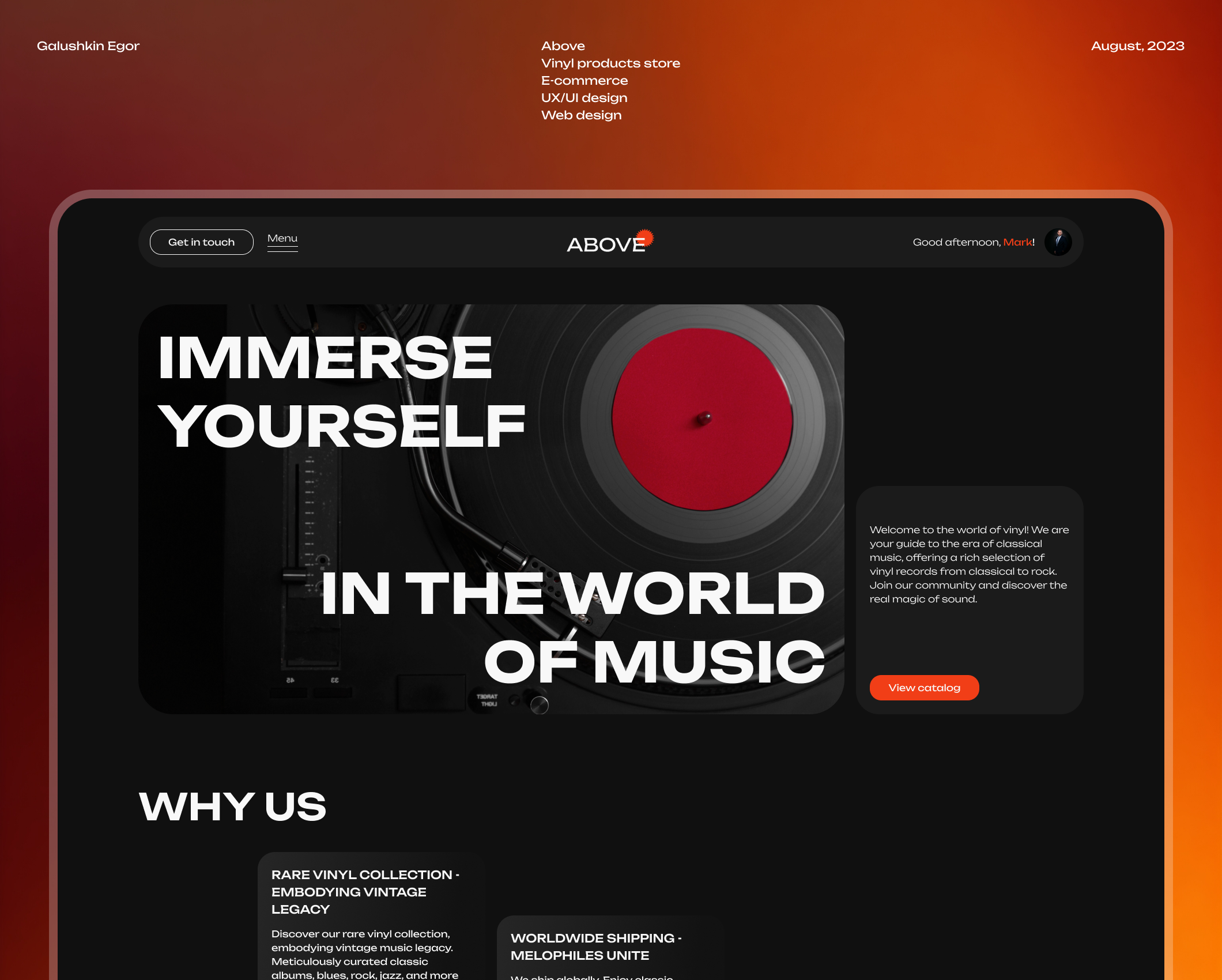 Above | Web and UX/UI | E-commerce — Изображение №1 — Интерфейсы на Dprofile