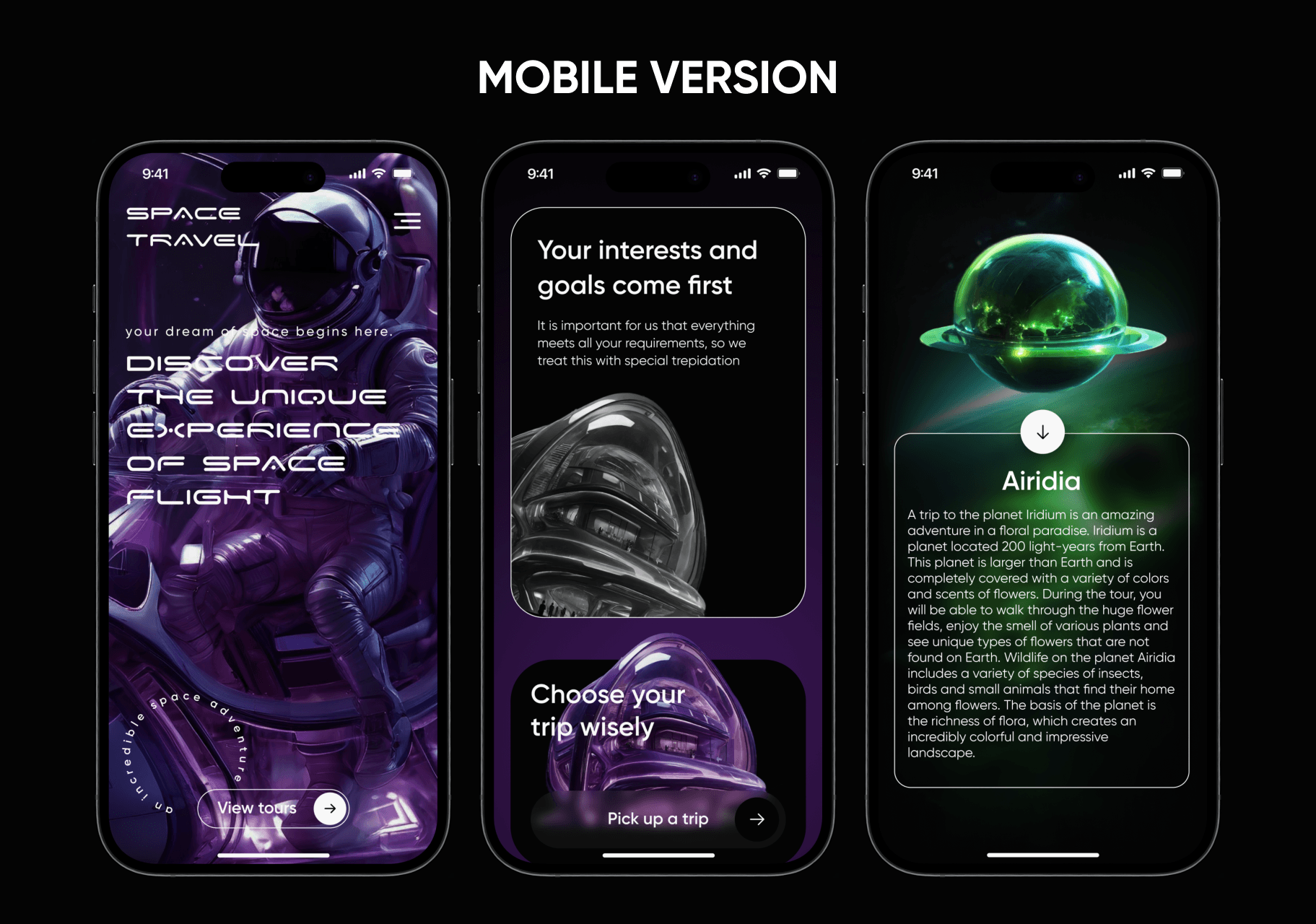 SpaceTravel Website Ui Landing Page — Изображение №2 — Интерфейсы на Dprofile