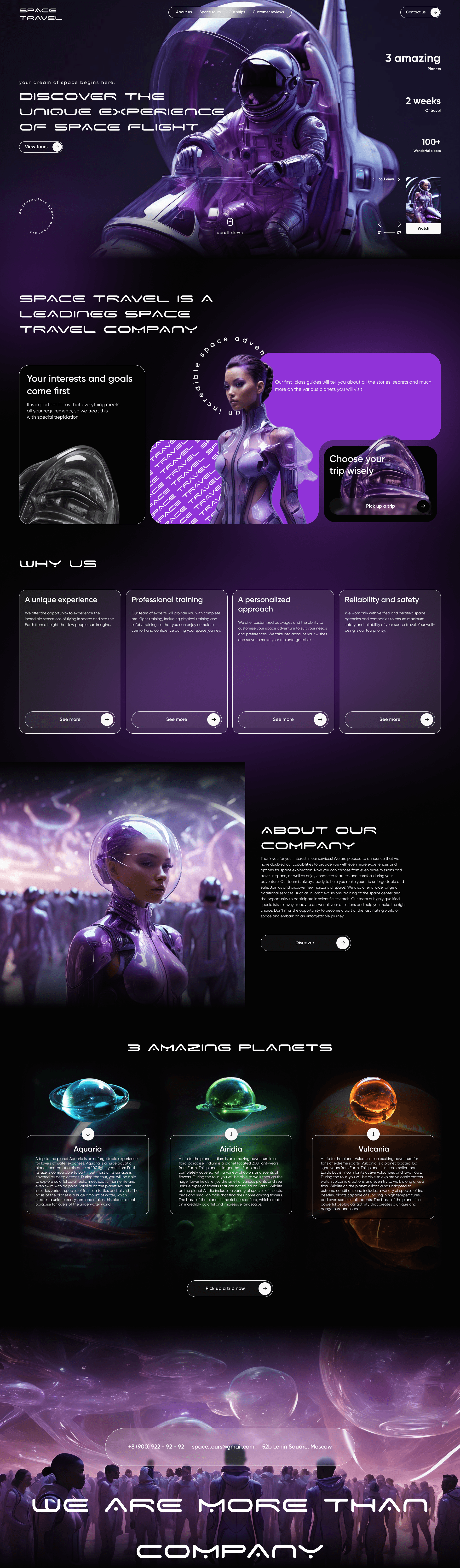 SpaceTravel Website Ui Landing Page — Изображение №1 — Интерфейсы на Dprofile