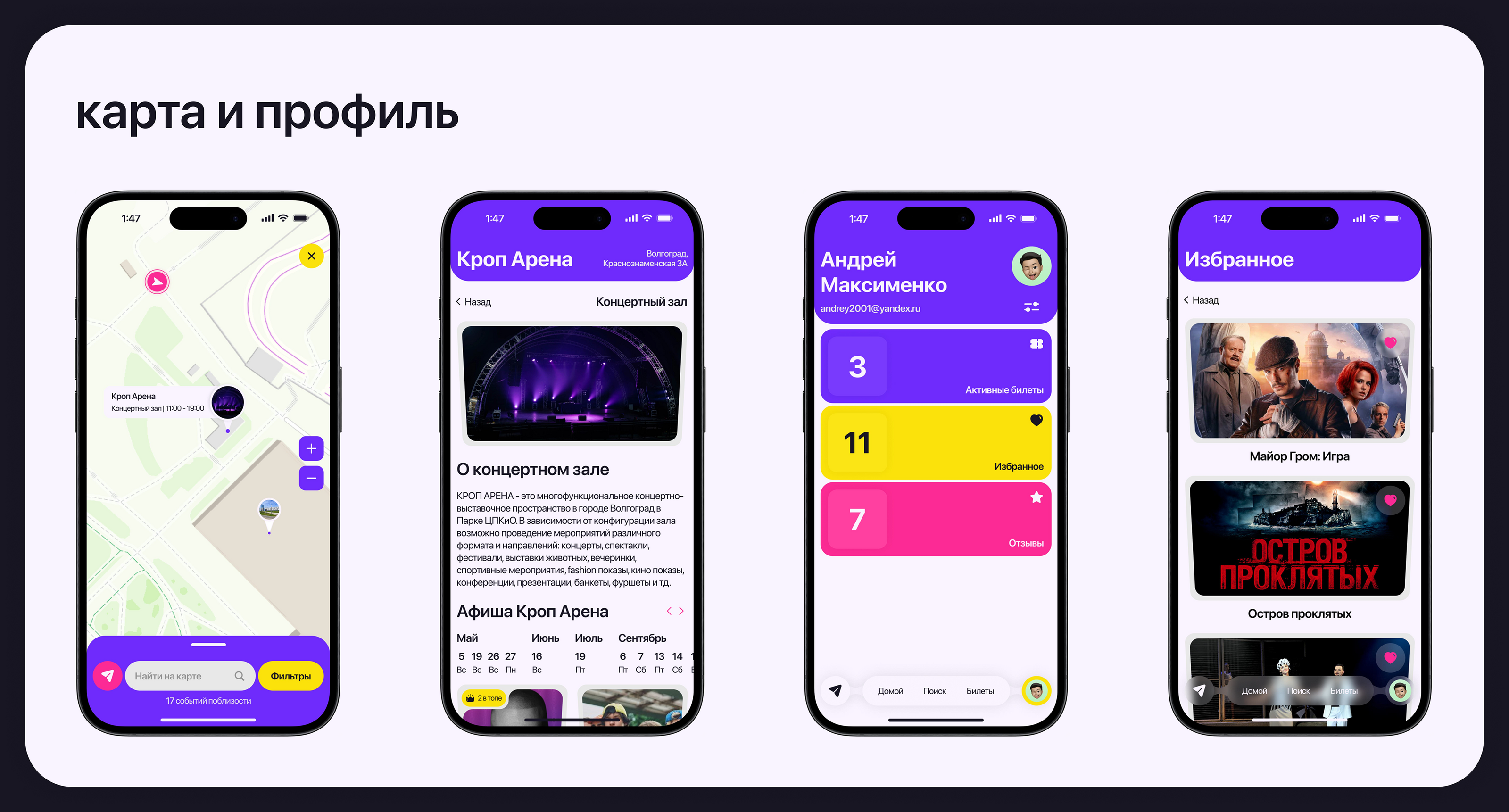 Pleasure | Event finder app, UX/UI design — Изображение №8 — Интерфейсы на Dprofile