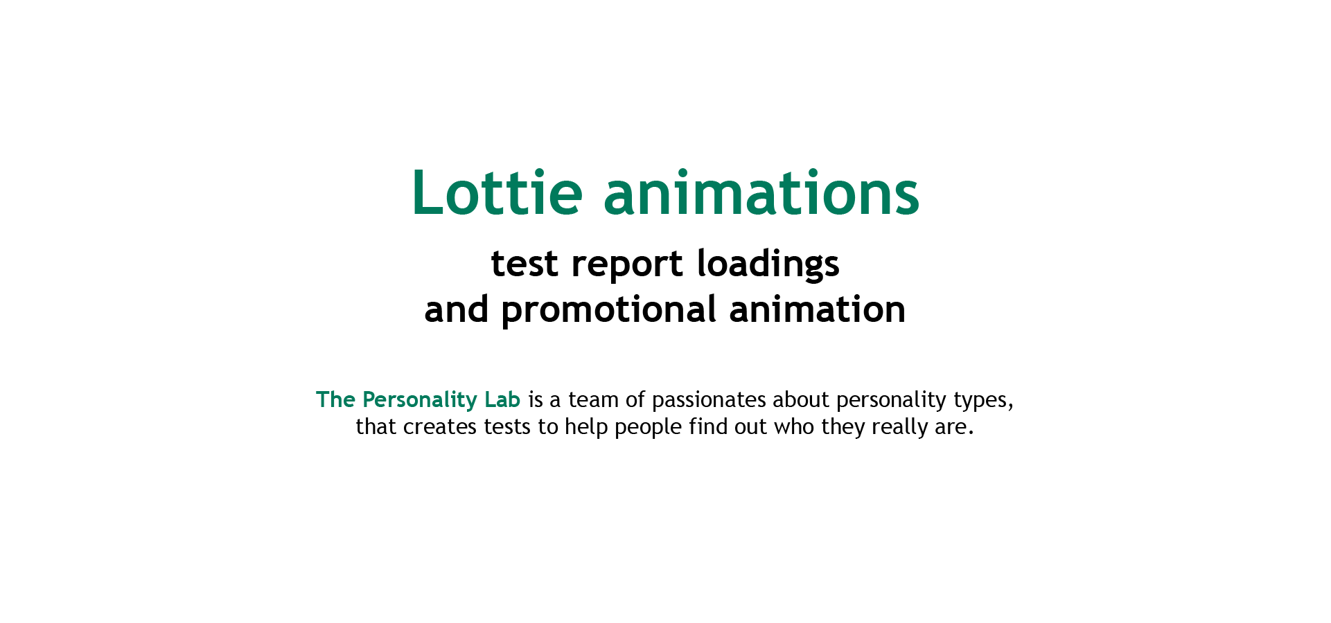 Personality Lab - загрузочная и промо lottie/json анимации — Изображение №1 — Графика, Анимация на Dprofile