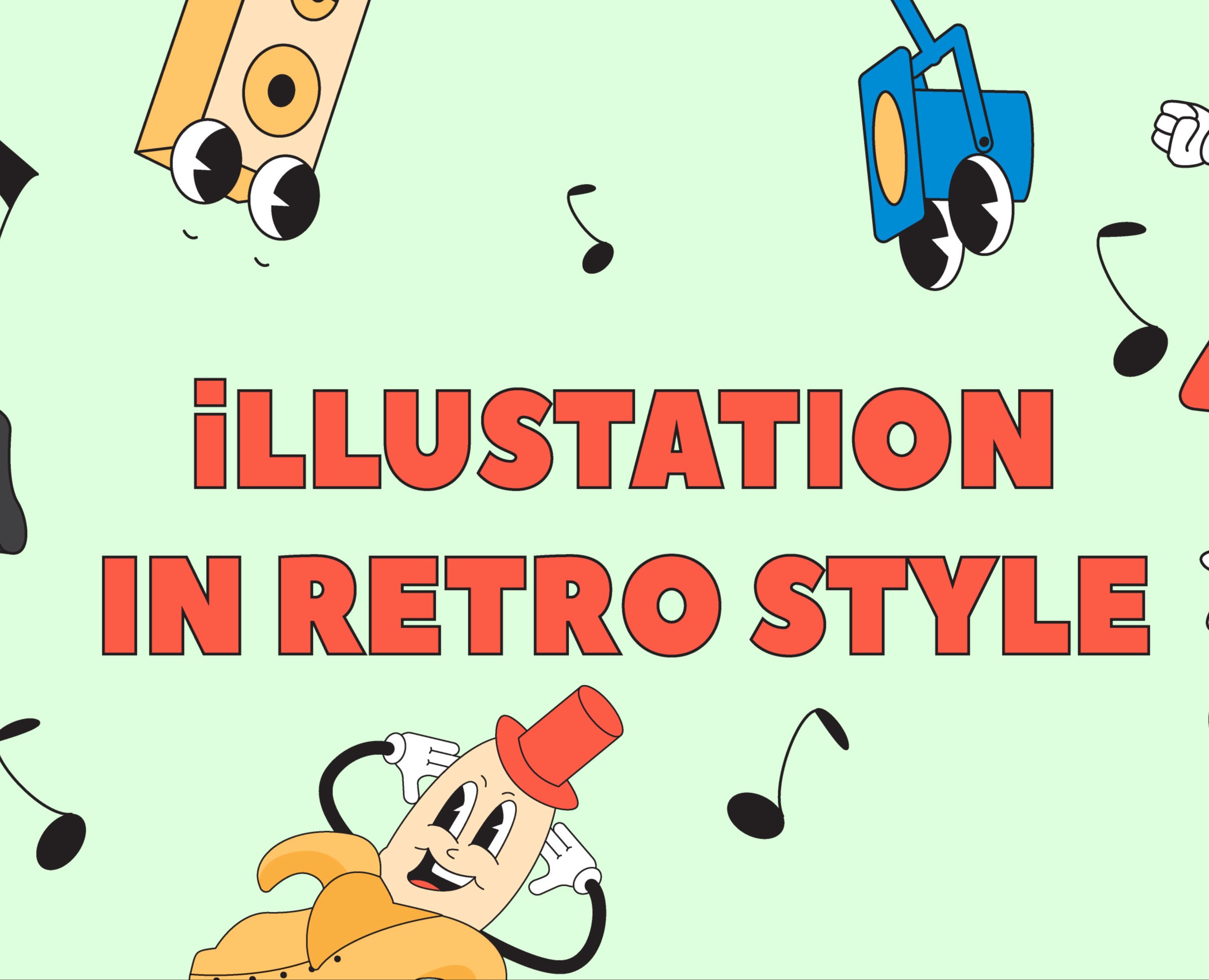 Characters in retro style — Иллюстрация на Dprofile
