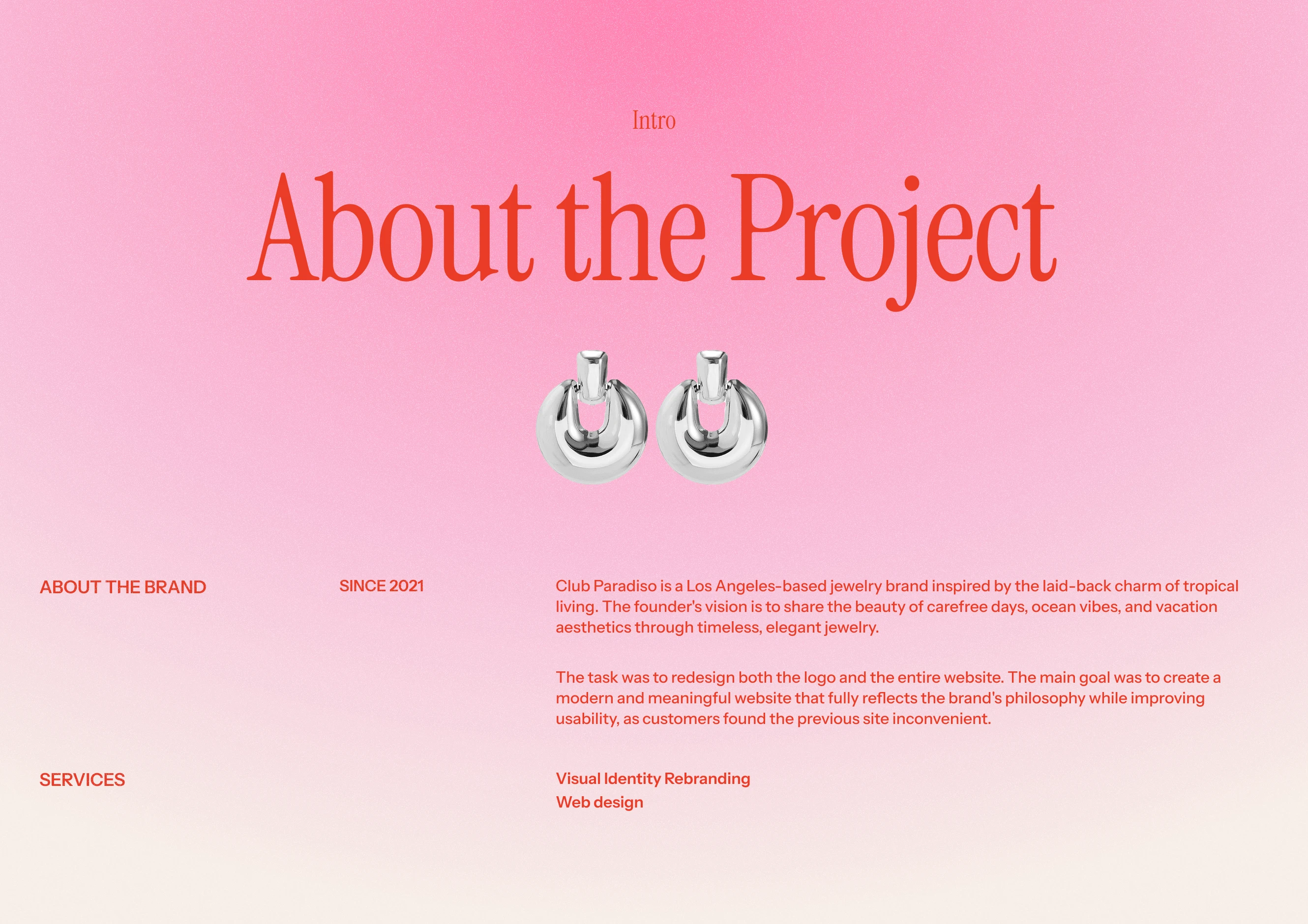 Club Paradiso | Jewelry Branding & Website Redesign — Изображение №2 — Интерфейсы, Брендинг на Dprofile