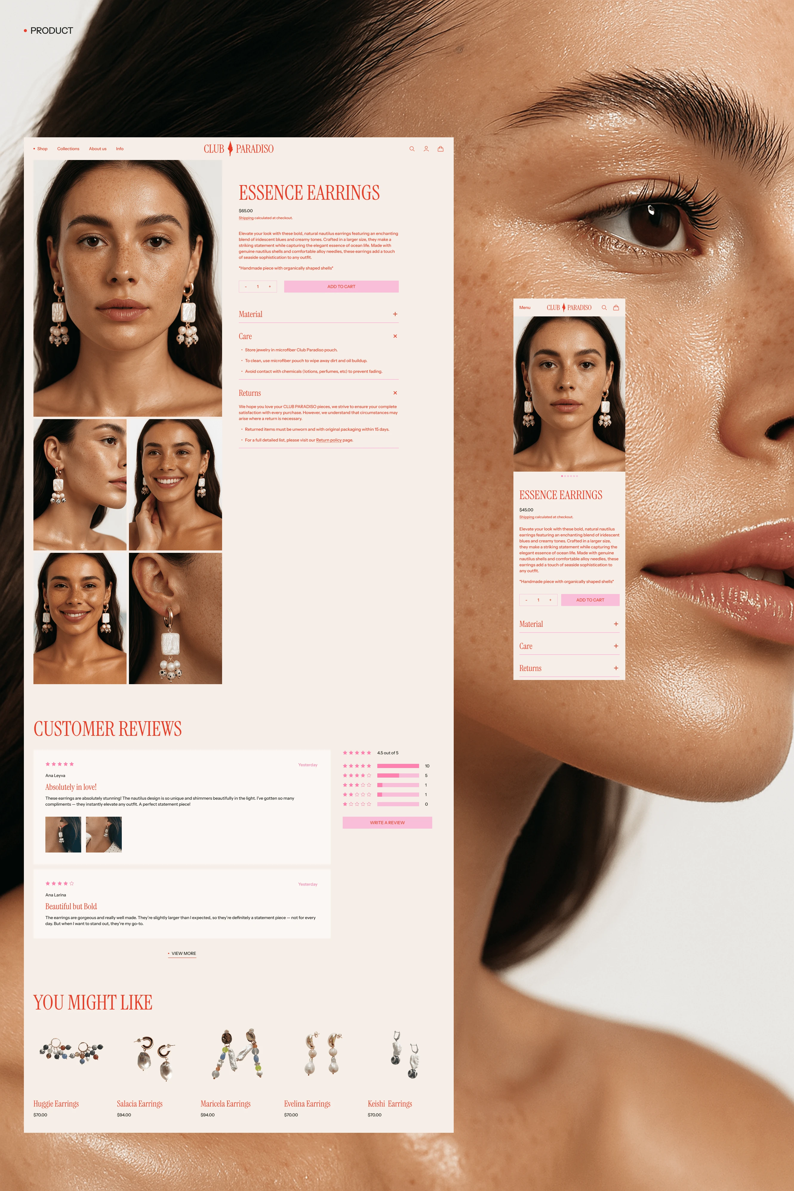 Club Paradiso | Jewelry Branding & Website Redesign — Изображение №11 — Интерфейсы, Брендинг на Dprofile