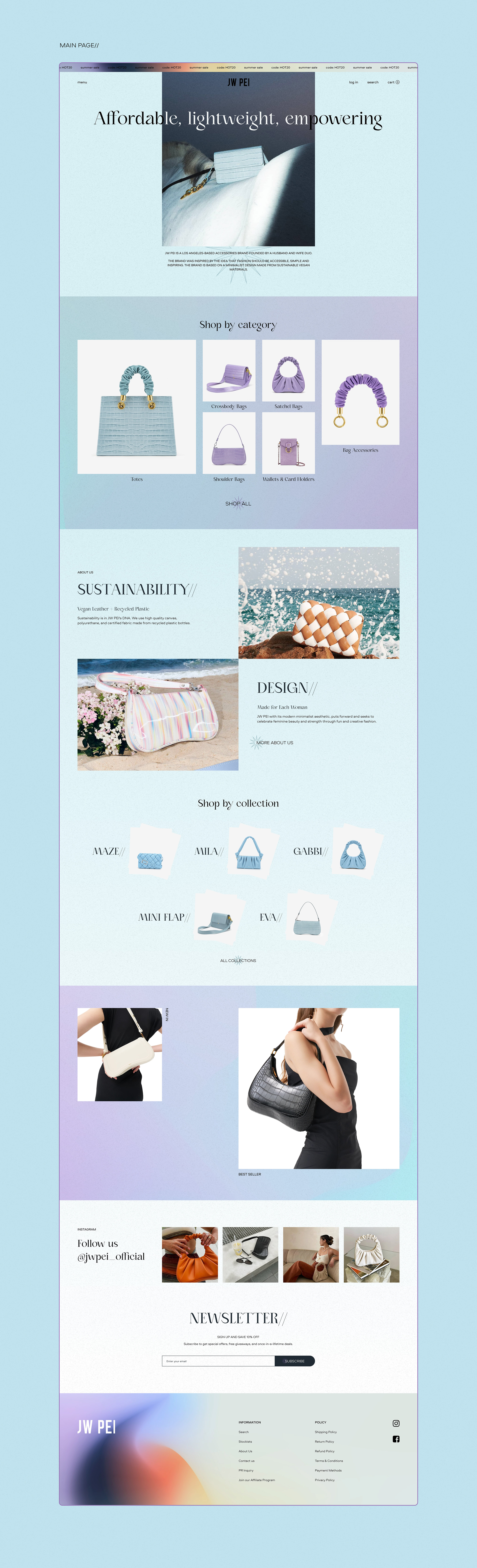 JW PEI | Bags Website — Изображение №2 — Интерфейсы на Dprofile