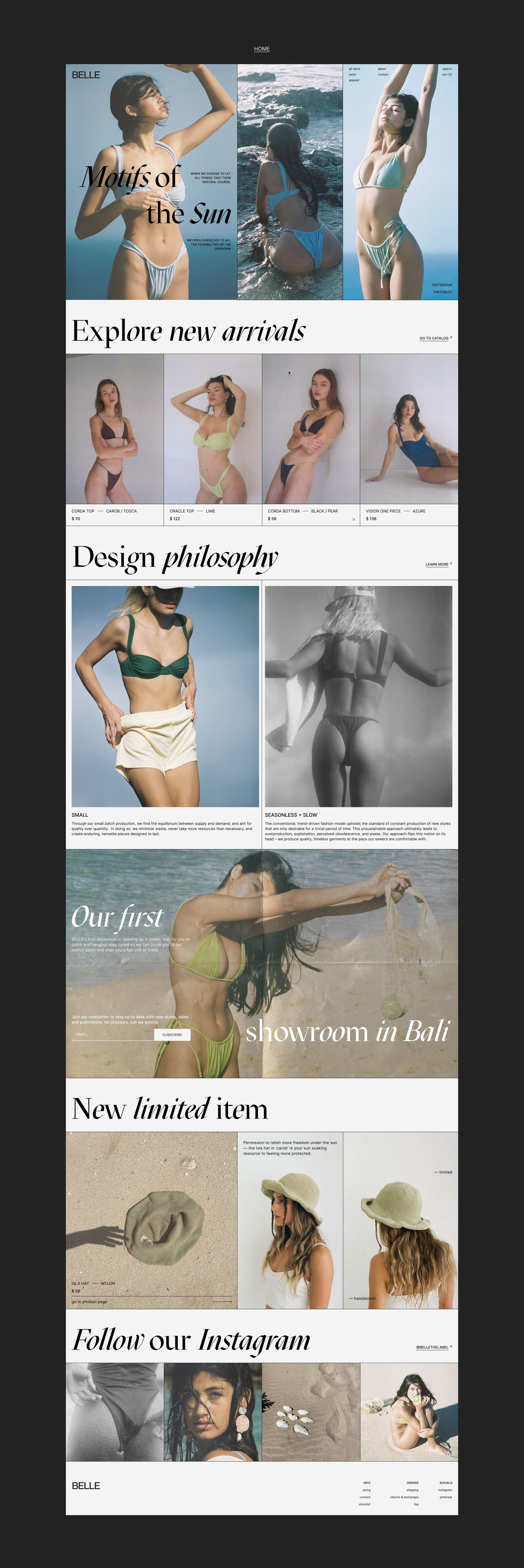 BELLE | Swimwear website — Изображение №3 — Интерфейсы на Dprofile