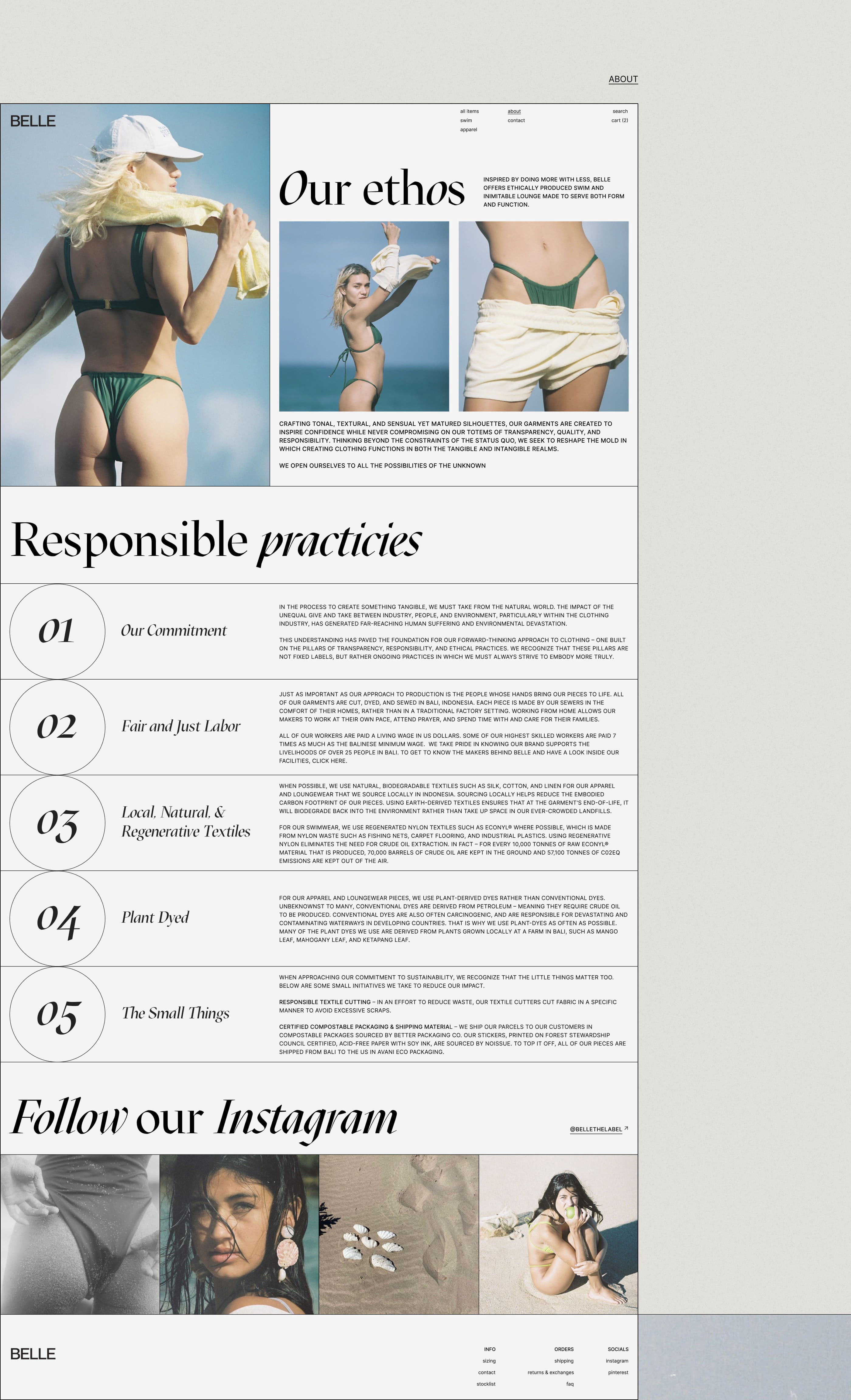 BELLE | Swimwear website — Изображение №12 — Интерфейсы на Dprofile