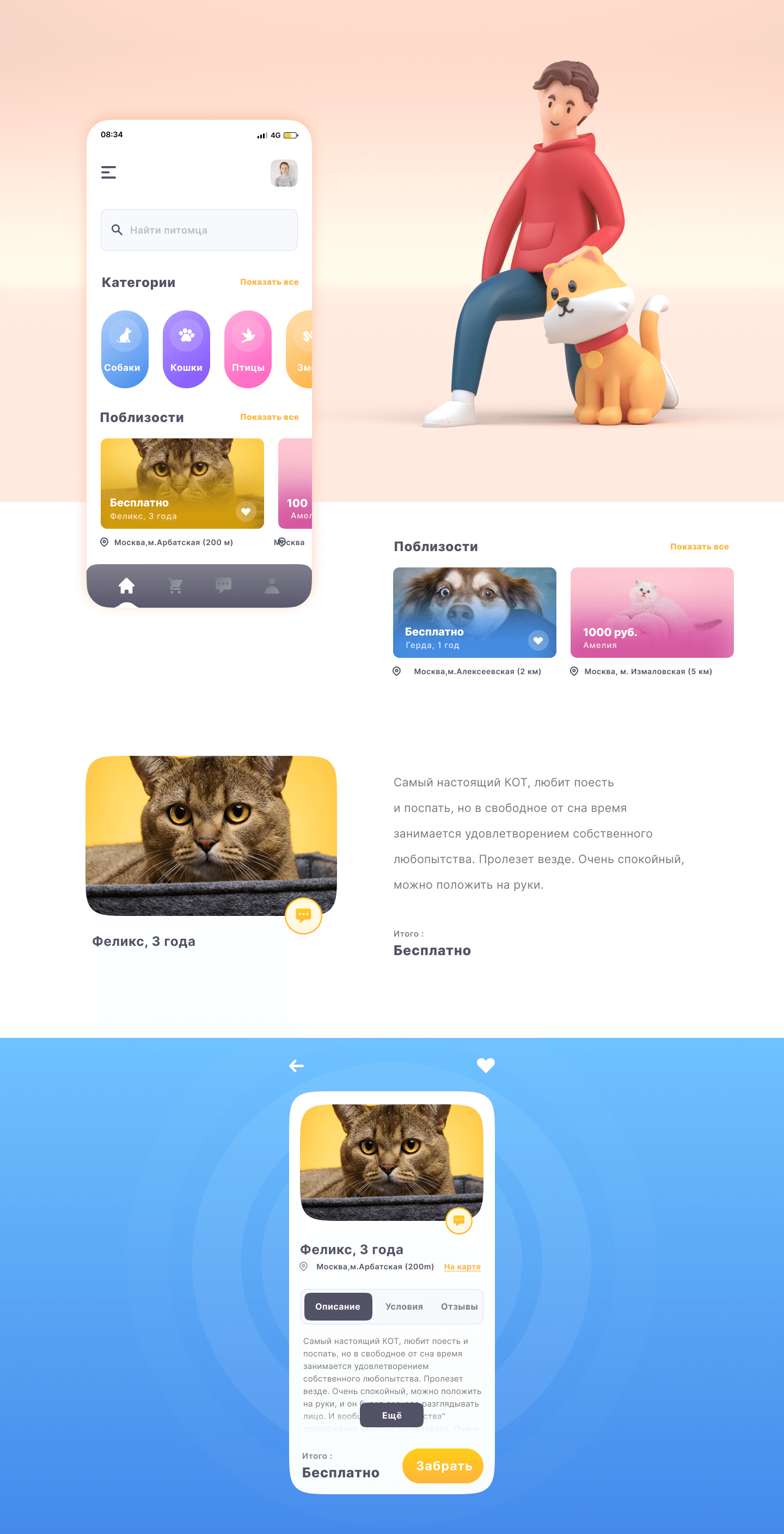MobileApp Big hearth — Изображение №3 — Интерфейсы, Графика на Dprofile