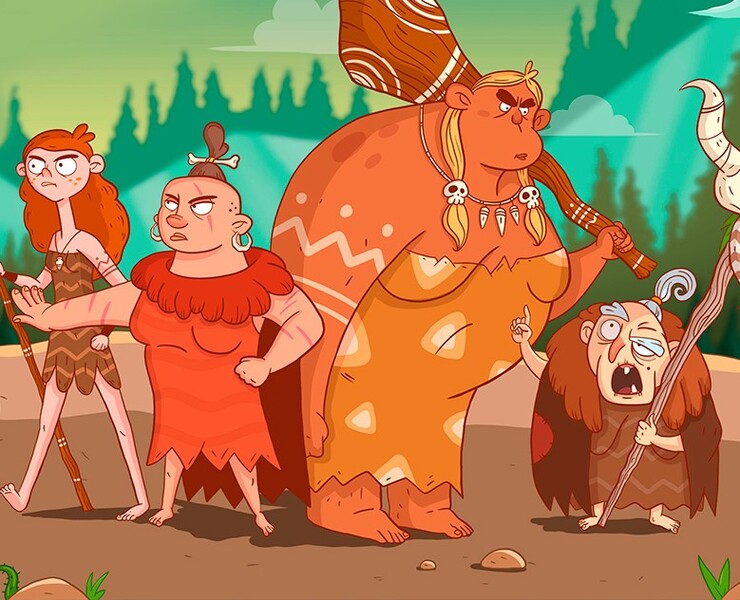 Stone Age Women | character design — Иллюстрация на Dprofile