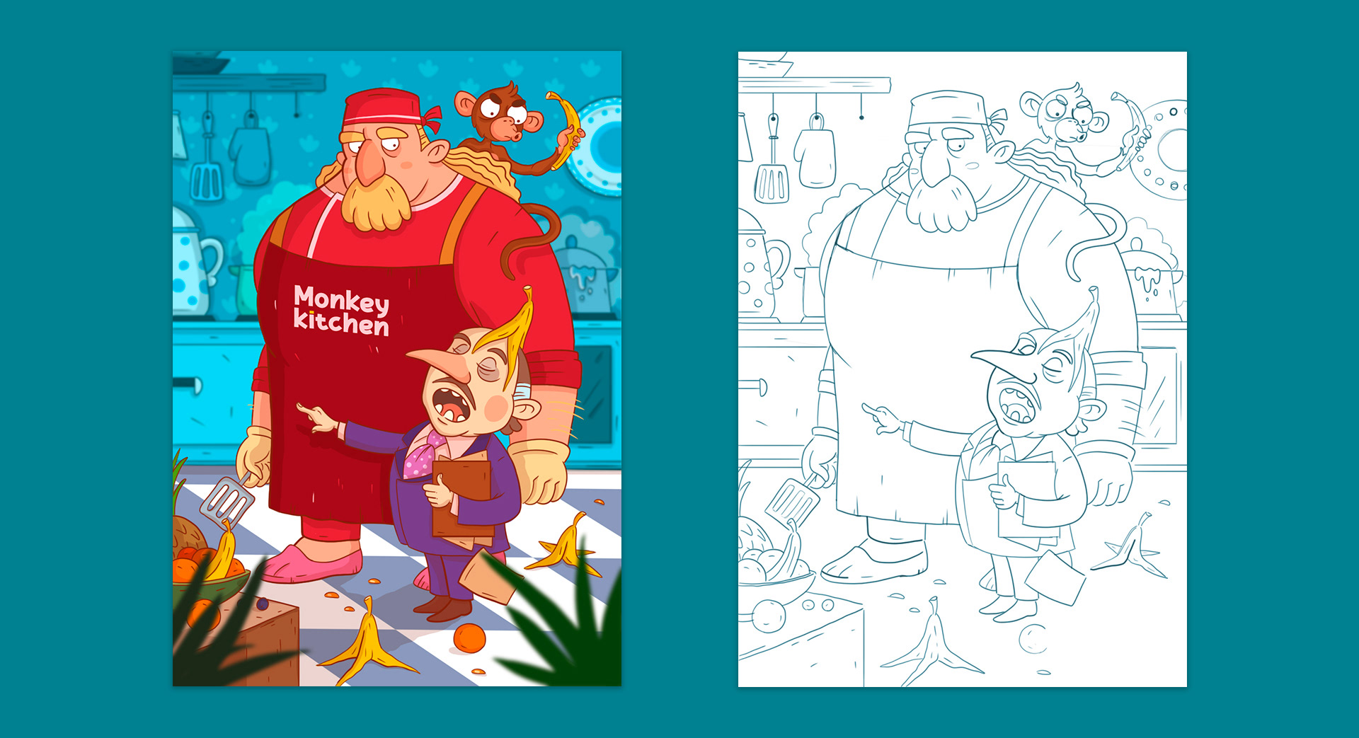 Monkey Kitchen | illustration — Изображение №1 — Иллюстрация на Dprofile