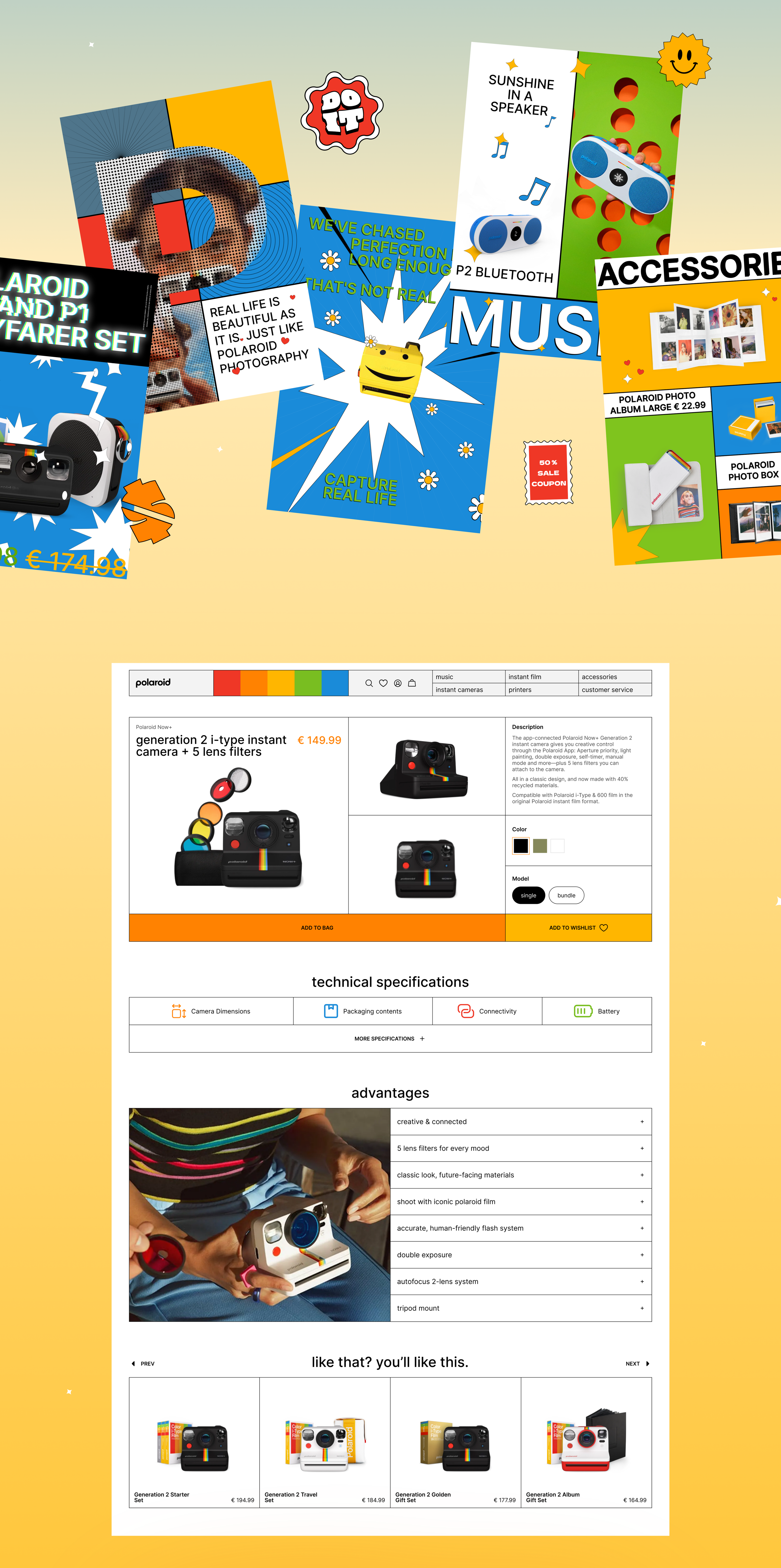 Polaroid | e-commerce redesign — Изображение №4 — Интерфейсы, Брендинг на Dprofile