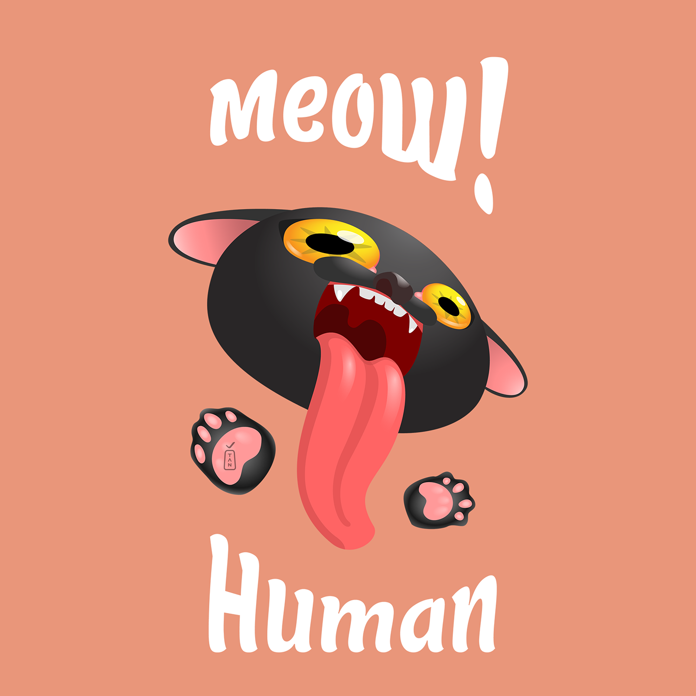 Screaming cat. Meow, human! — Изображение №3 — Иллюстрация на Dprofile