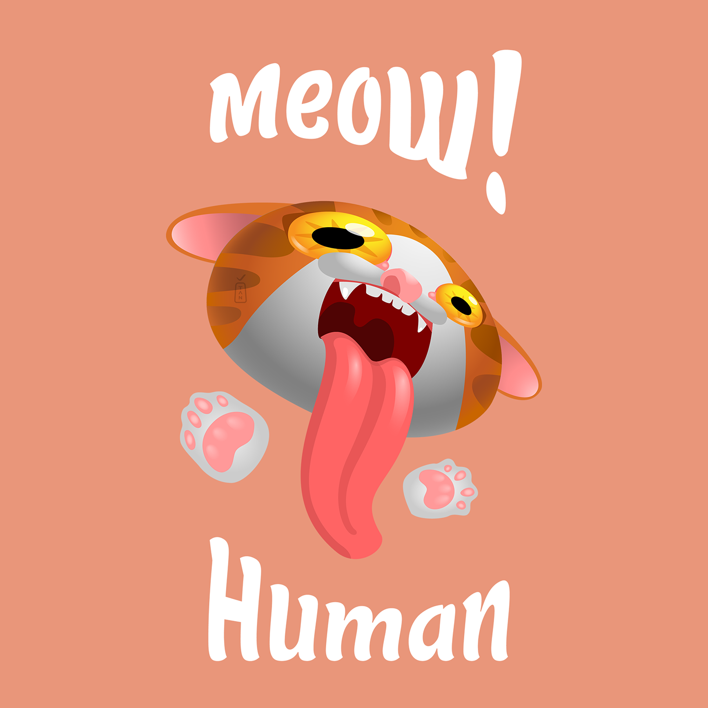 Screaming cat. Meow, human! — Изображение №2 — Иллюстрация на Dprofile
