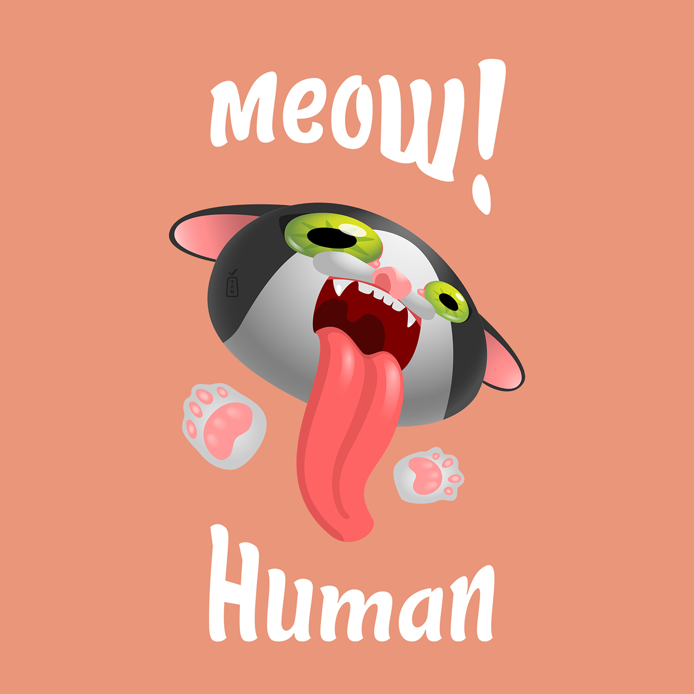 Screaming cat. Meow, human! — Изображение №4 — Иллюстрация на Dprofile