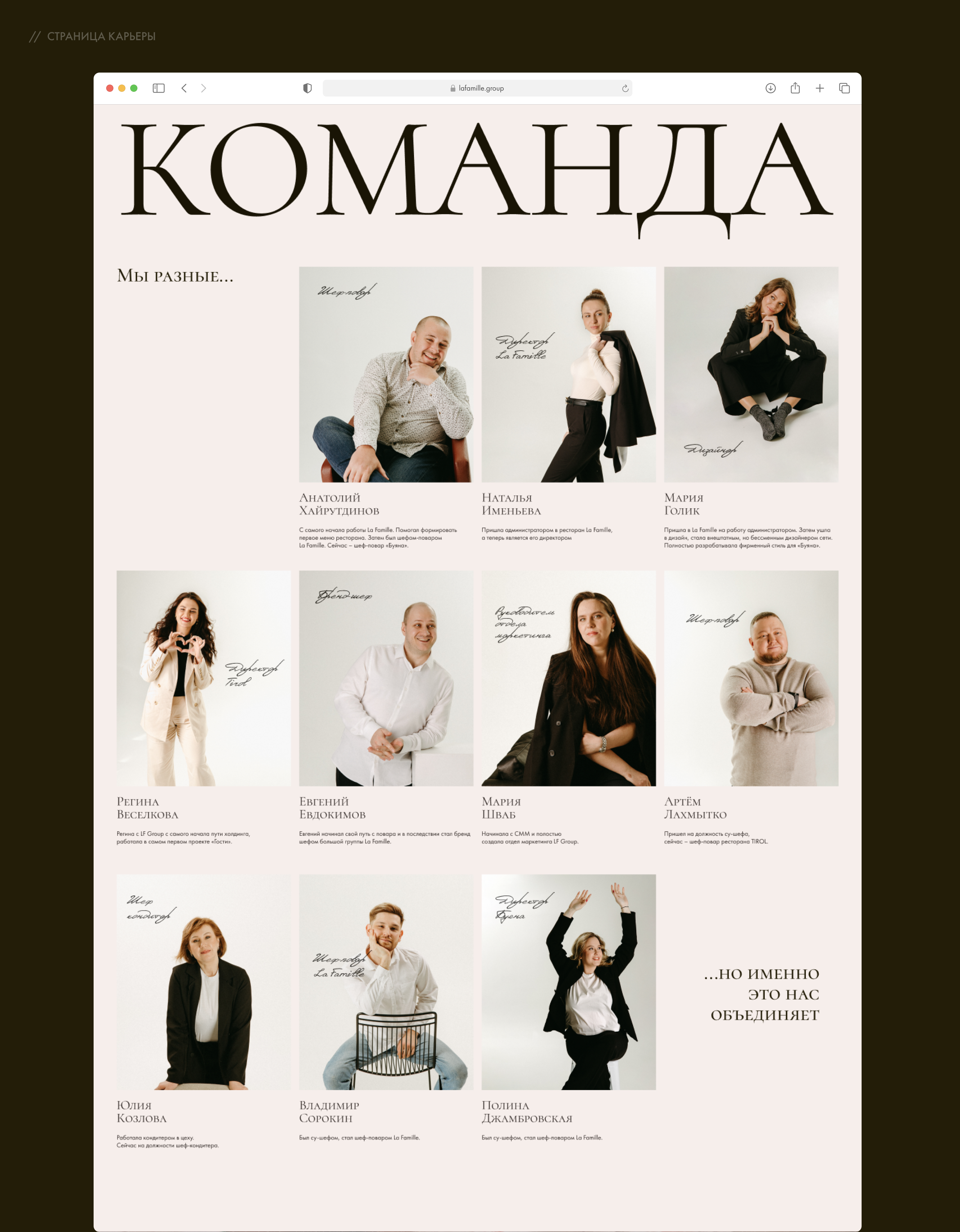 La Famille Group – ресторанный холдинг — Изображение №14 — Интерфейсы, Анимация на Dprofile