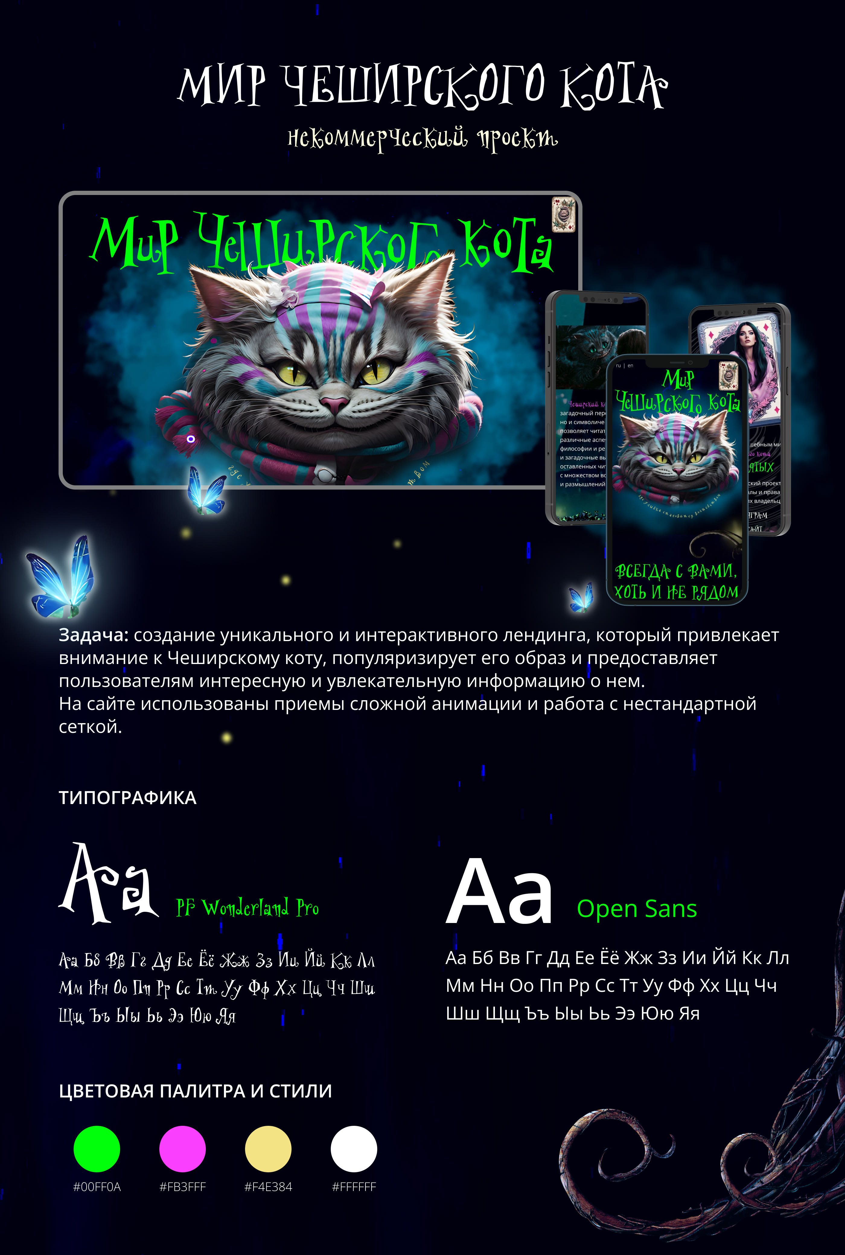 Мир Чеширского кота | некоммерческий проект | — Изображение №1 — Интерфейсы, Иллюстрация на Dprofile