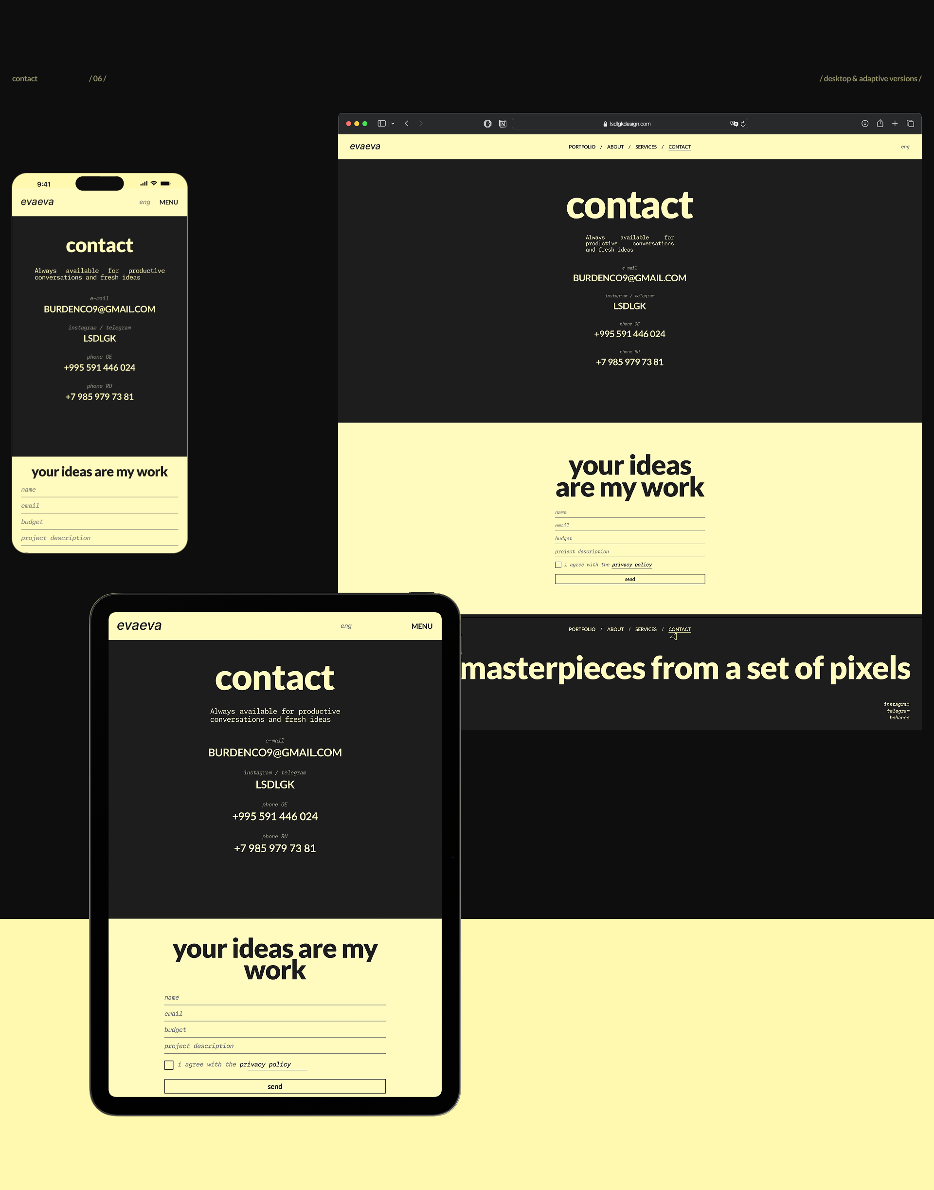 PORTFOLIO WEBSITE / EVAEVA — Изображение №12 — Интерфейсы на Dprofile