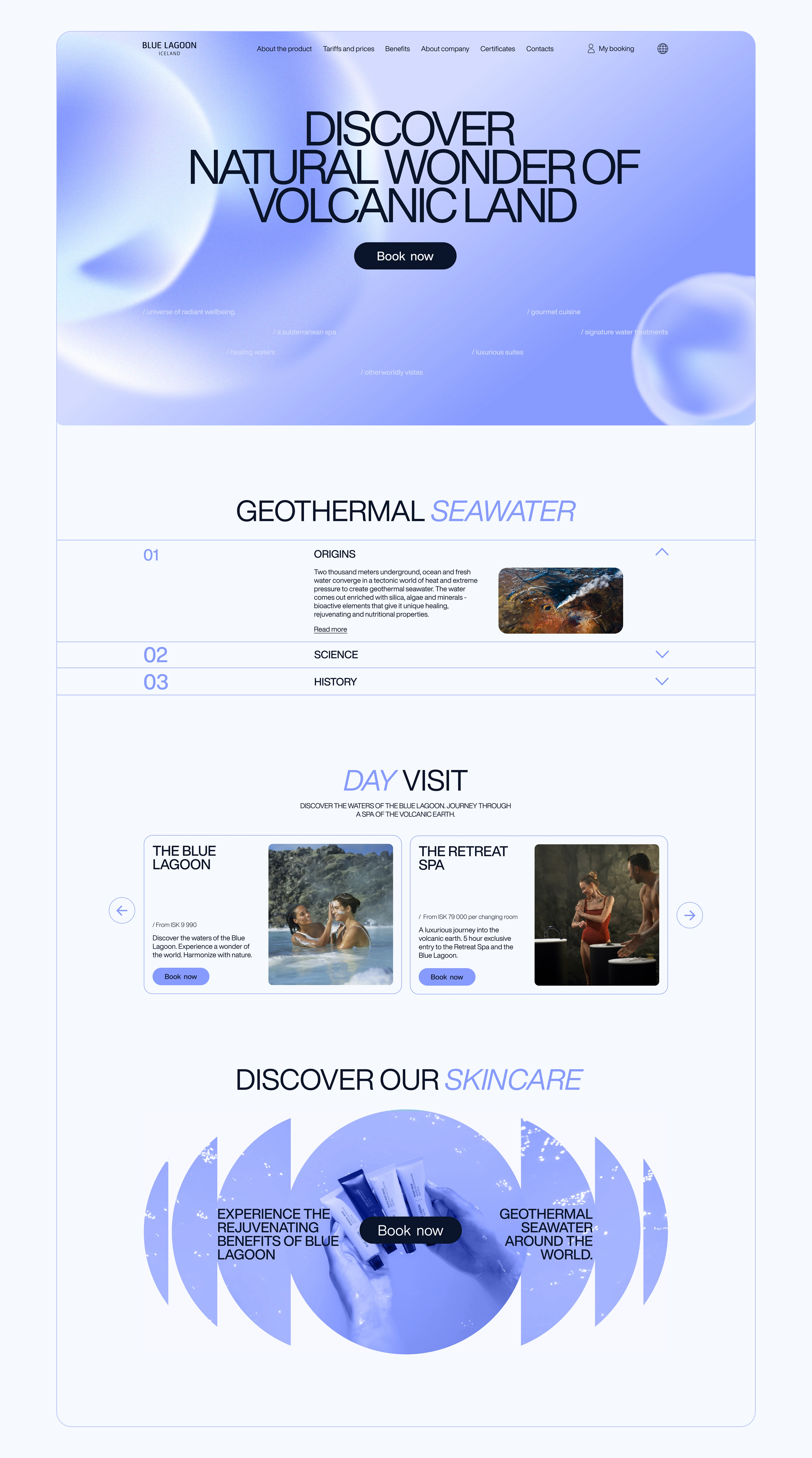 BLUE LAGOON | Landing Page — Изображение №3 — Интерфейсы на Dprofile