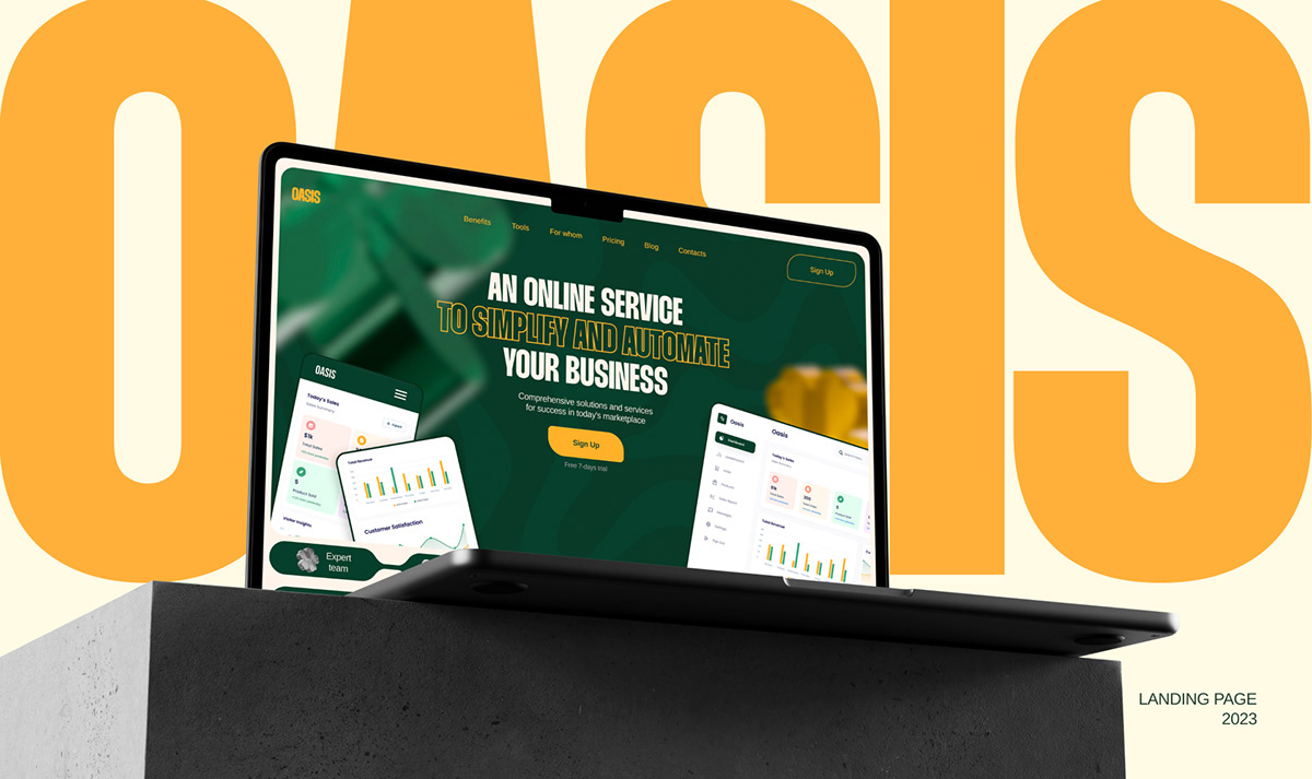 OASIS — Landing page for an online business service — Изображение №1 — Интерфейсы на Dprofile