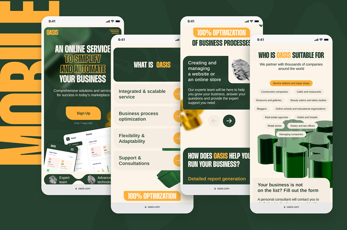 OASIS — Landing page for an online business service — Изображение №7 — Интерфейсы на Dprofile