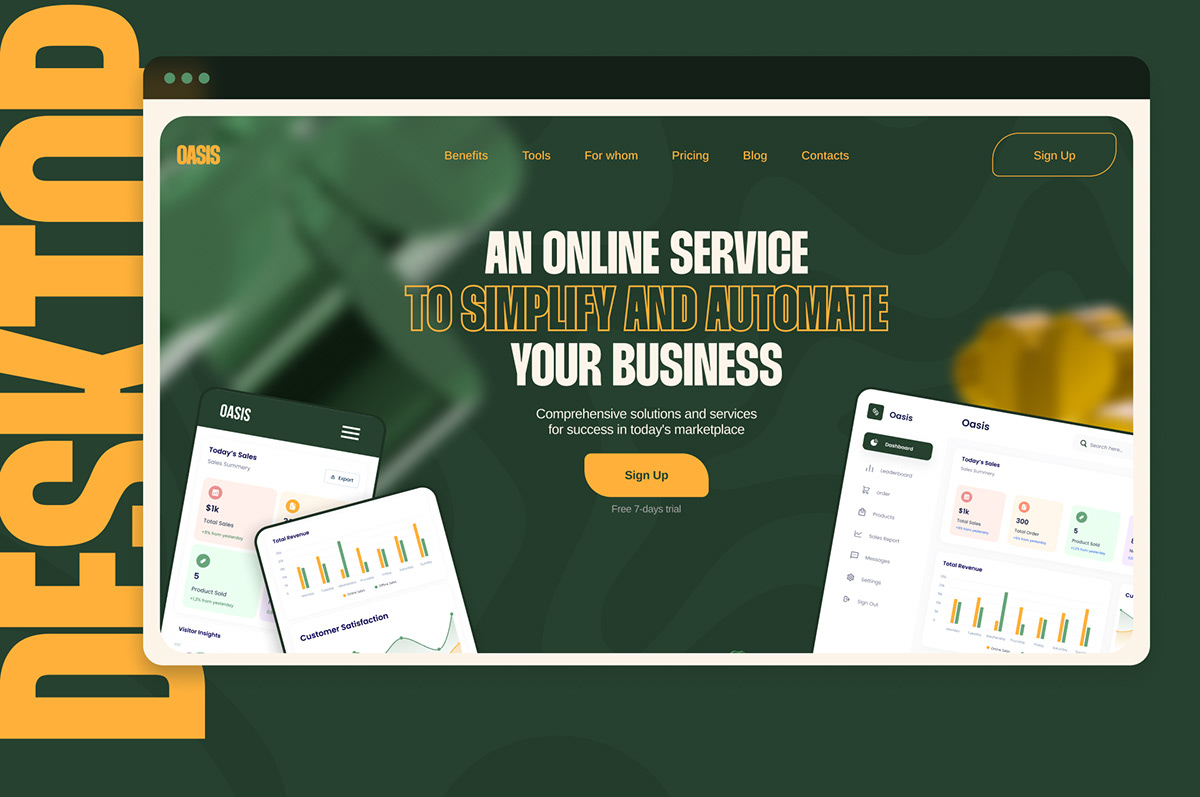 OASIS — Landing page for an online business service — Изображение №3 — Интерфейсы на Dprofile