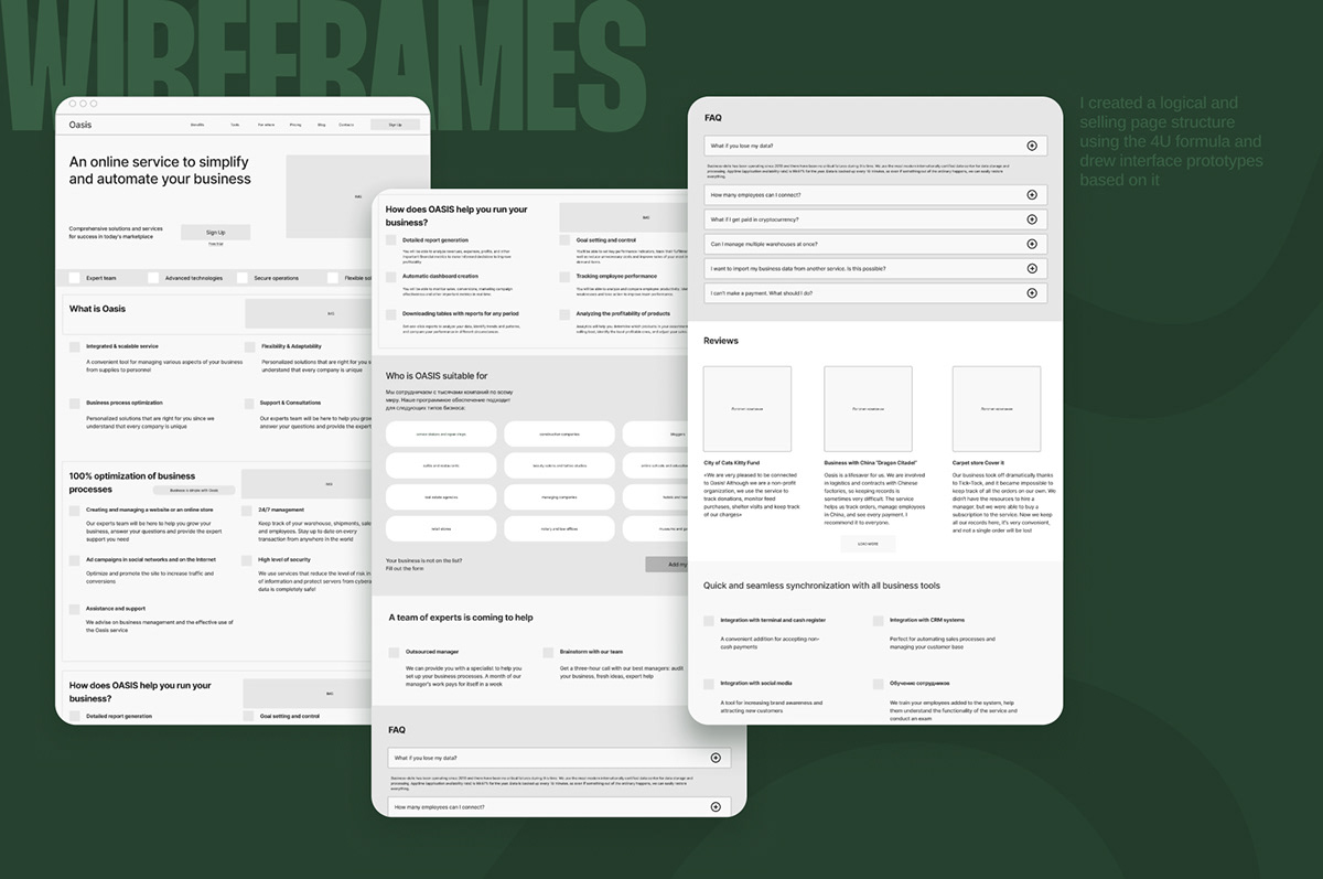 OASIS — Landing page for an online business service — Изображение №5 — Интерфейсы на Dprofile