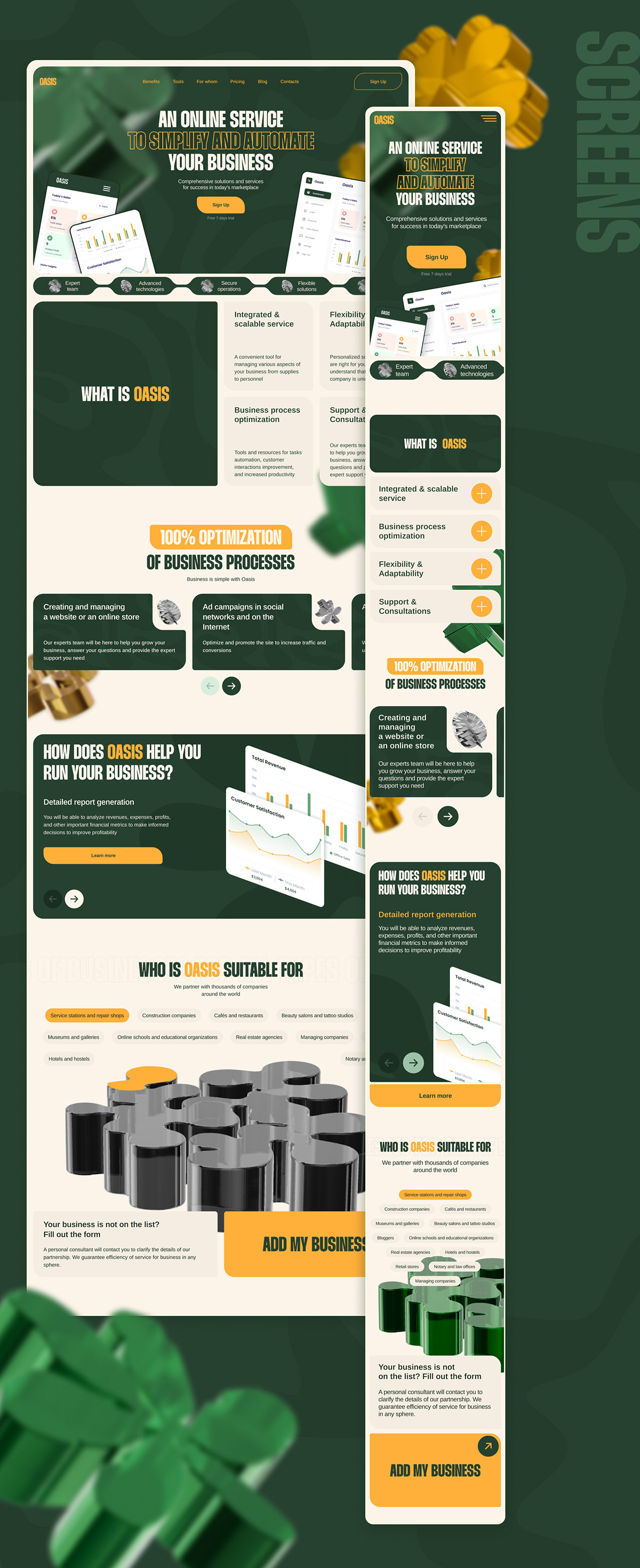 OASIS — Landing page for an online business service — Изображение №9 — Интерфейсы на Dprofile