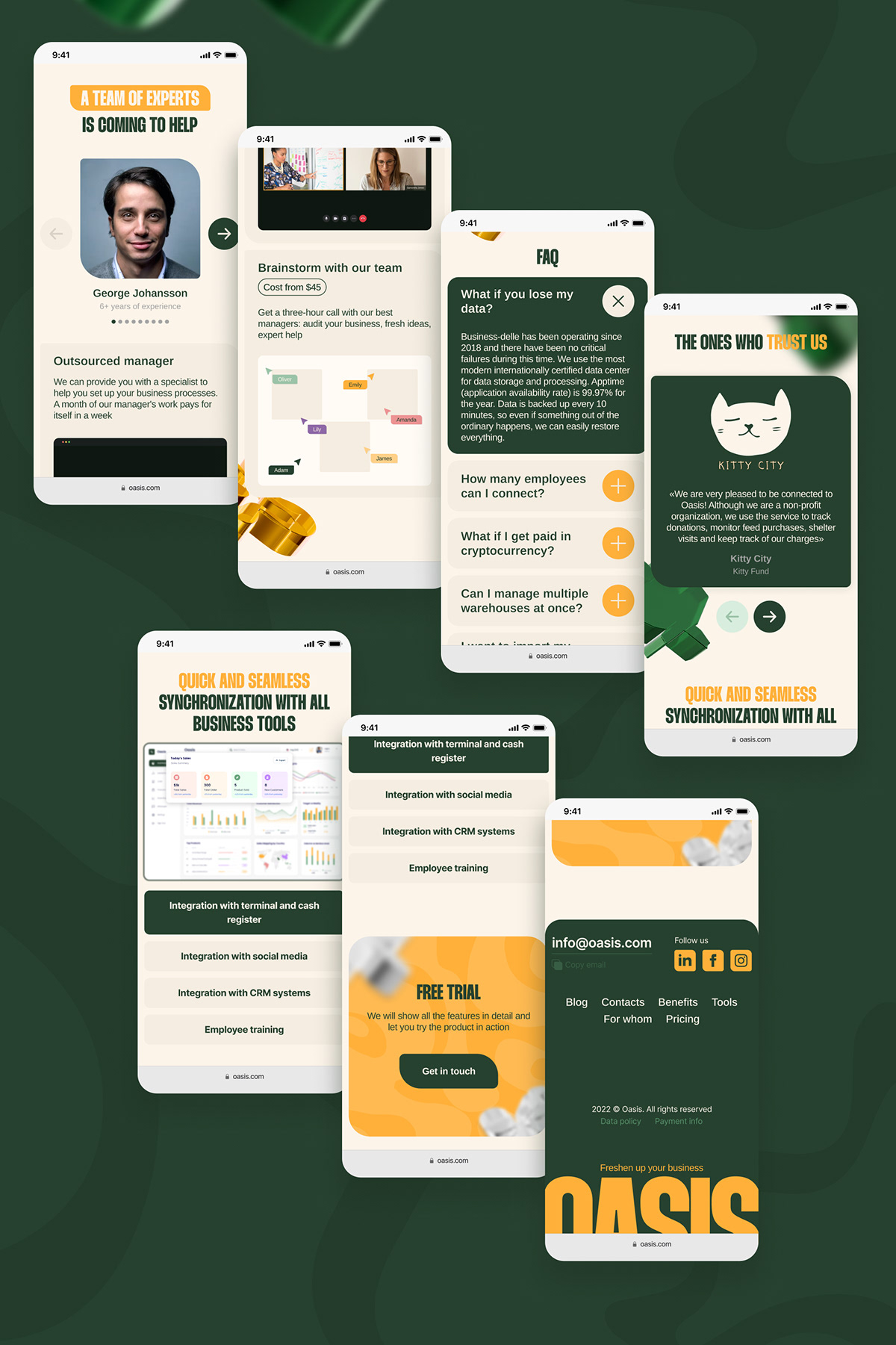 OASIS — Landing page for an online business service — Изображение №10 — Интерфейсы на Dprofile