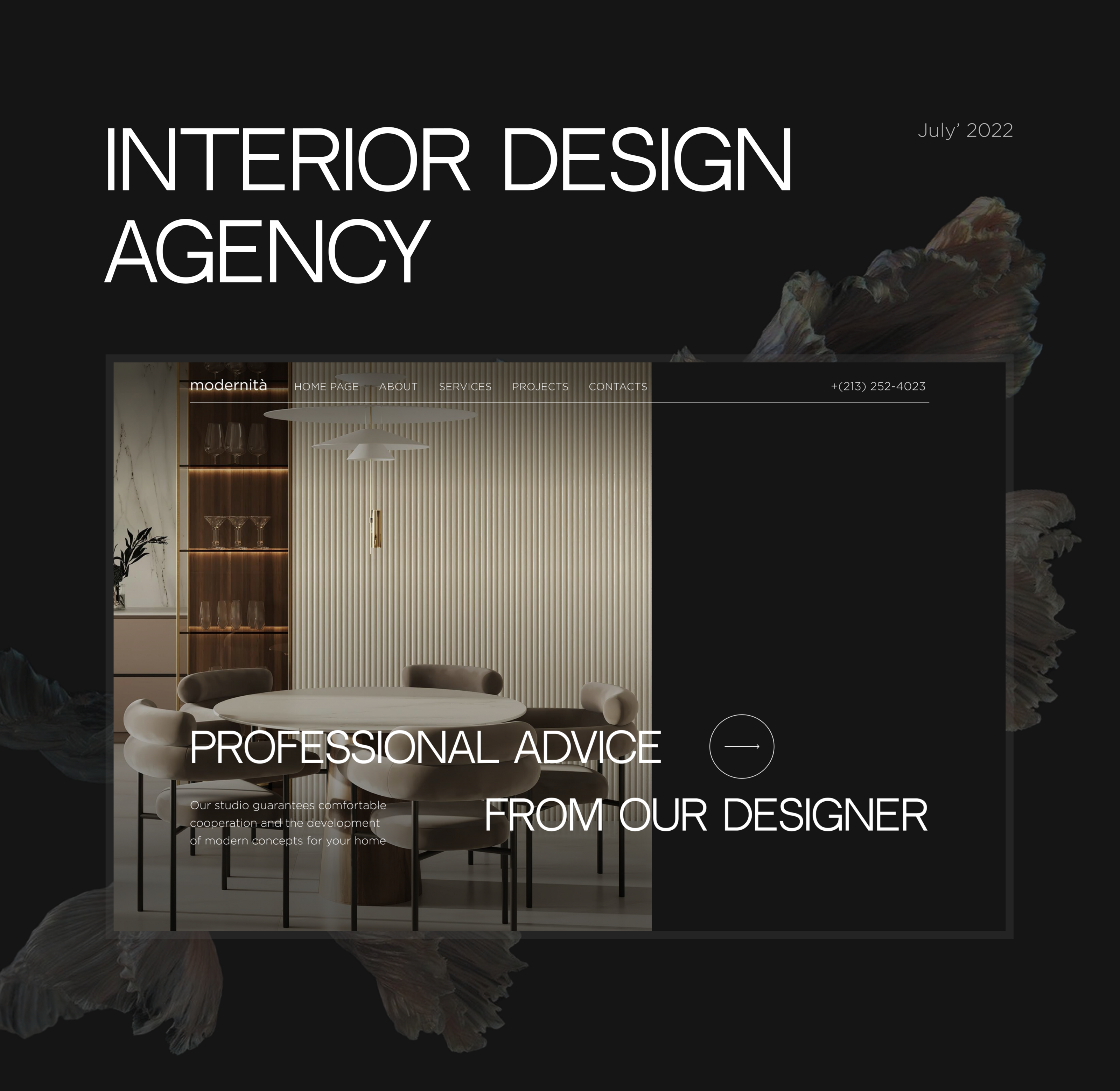 Interior design agency - website — Изображение №1 — Брендинг, Интерфейсы на Dprofile