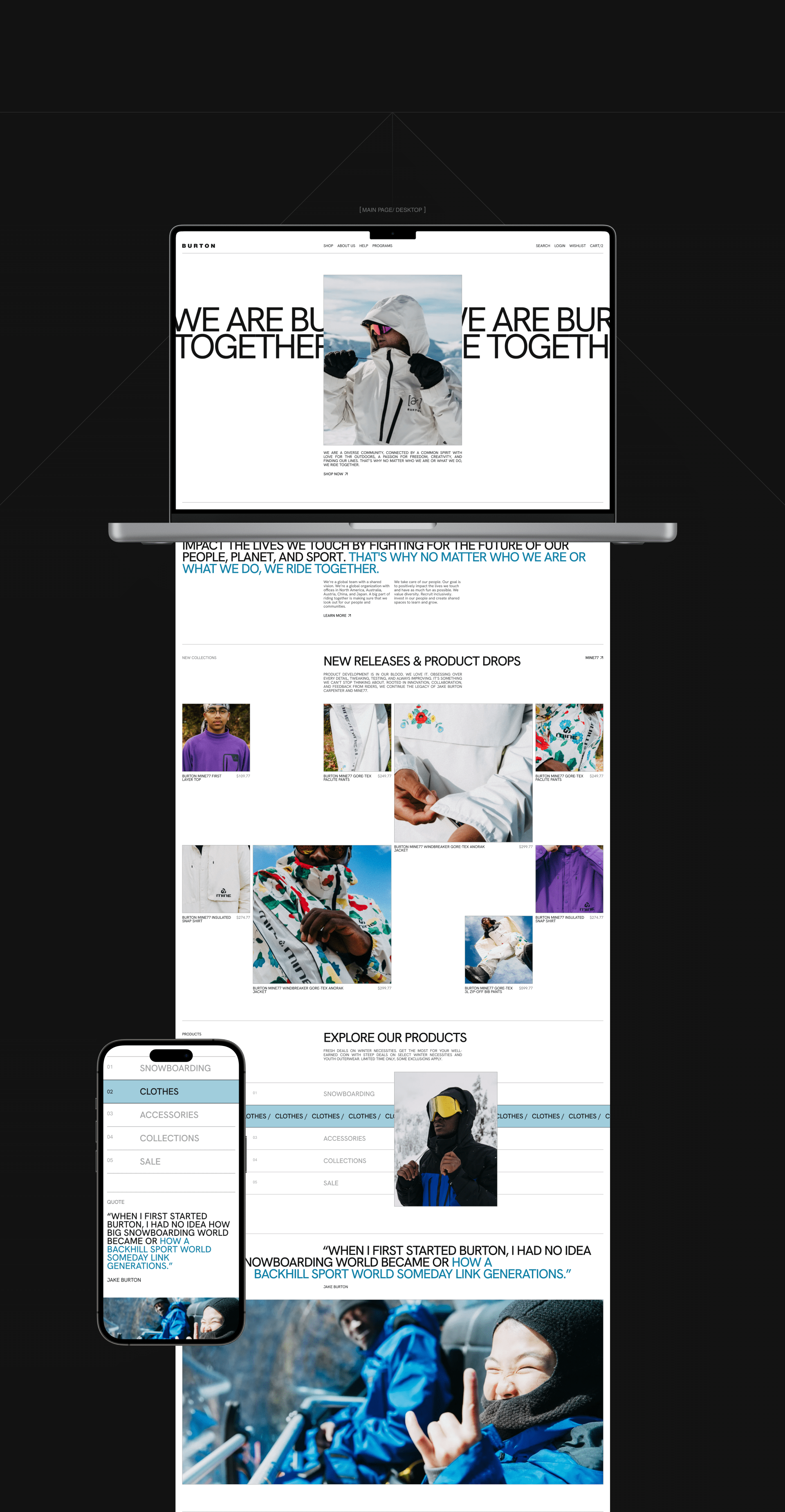 BURTON SNOWBOARDS/ website concept — Изображение №3 — Интерфейсы, Брендинг на Dprofile