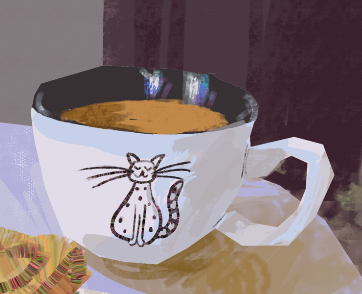 Печенюшки и чай — Иллюстрация на Dprofile