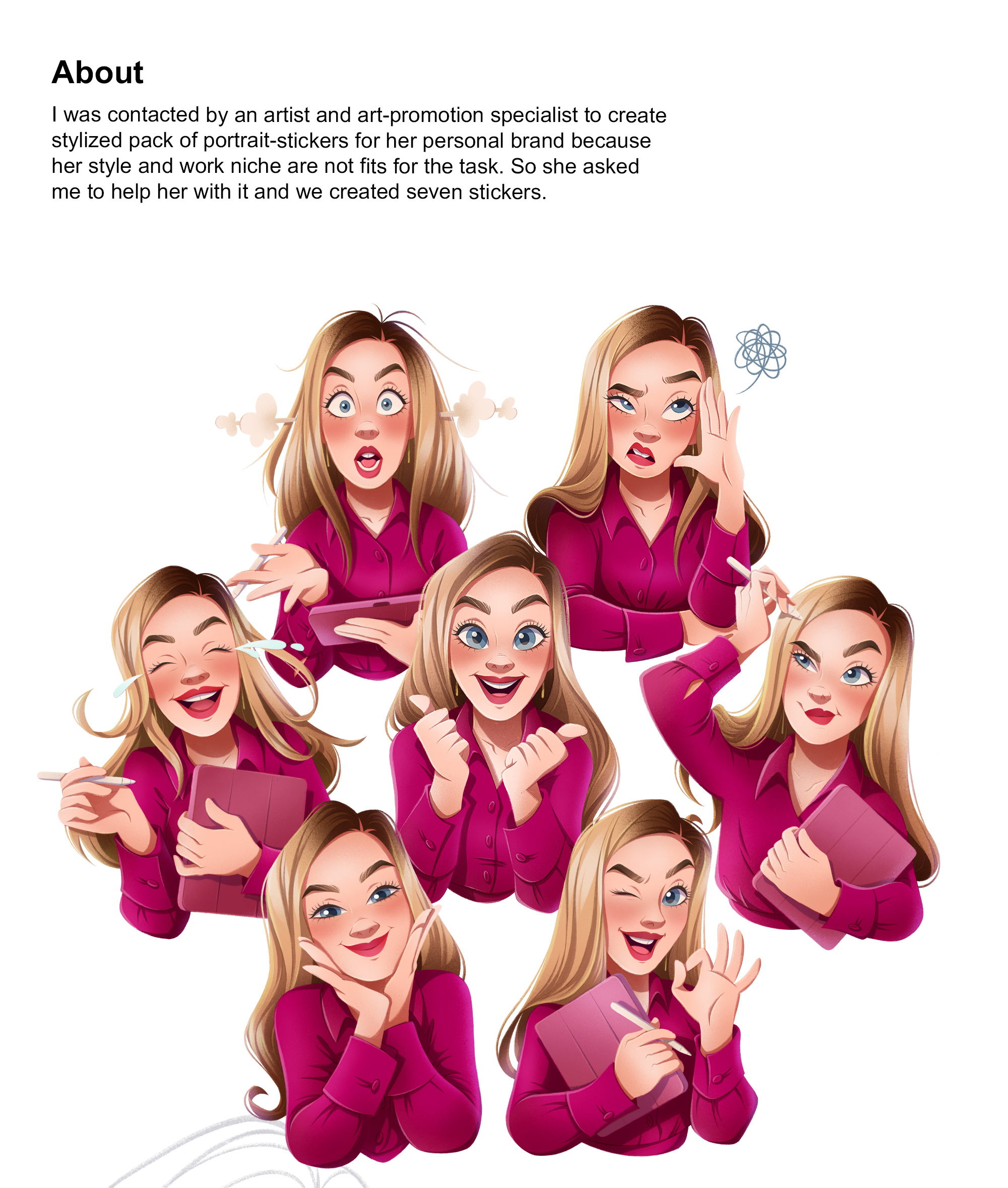 Portrait sticker pack — Изображение №2 — Иллюстрация, Графика на Dprofile
