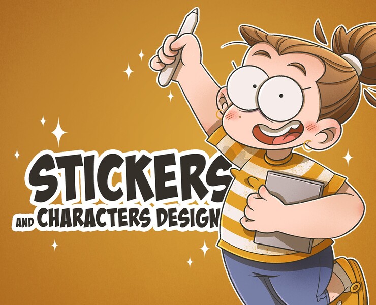 Comics stickers and characters design на Dprofile