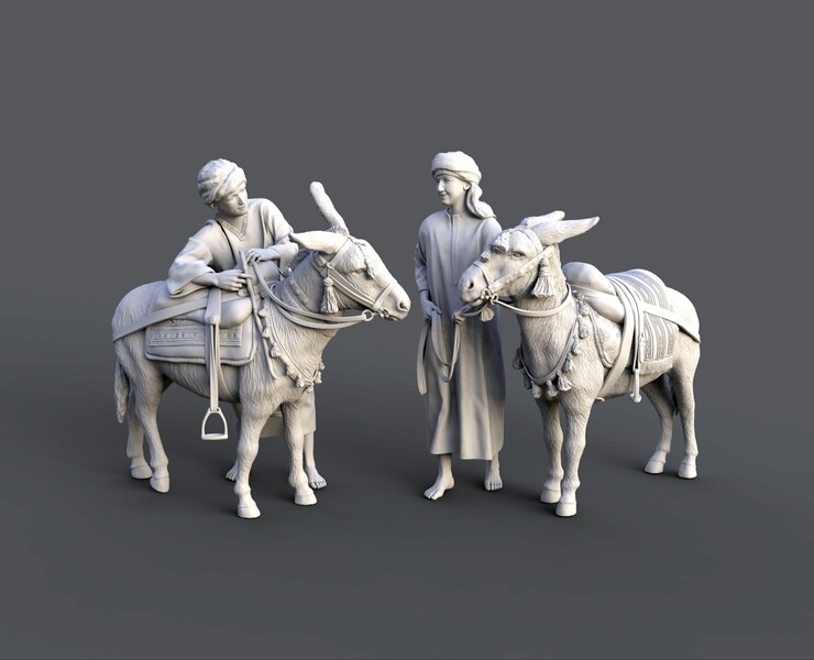 Мальчики с ослами — Иллюстрация, 3D на Dprofile