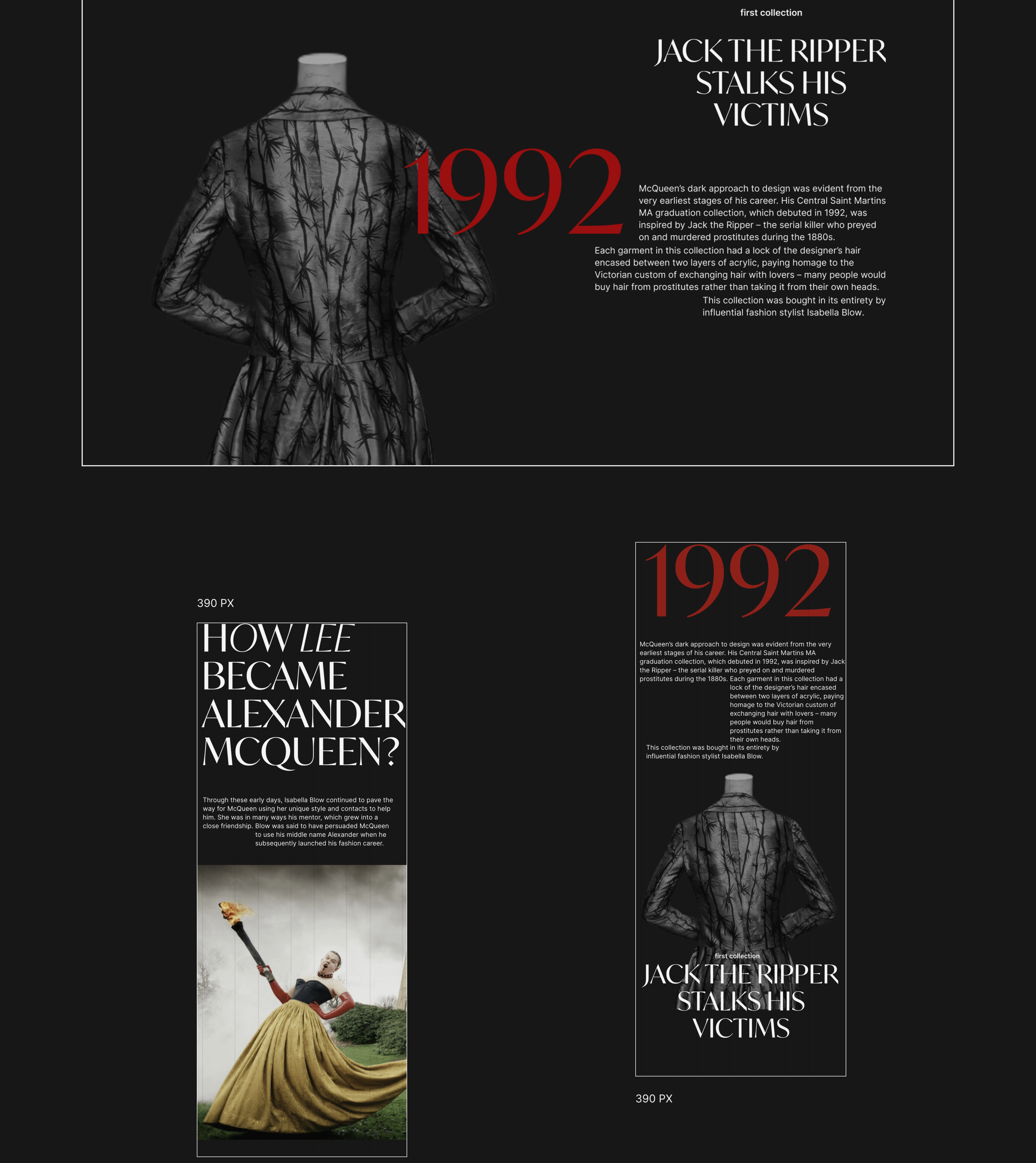 Alexander McQueen – Лонгрид о дизайнере — Изображение №4 — Интерфейсы, Брендинг на Dprofile