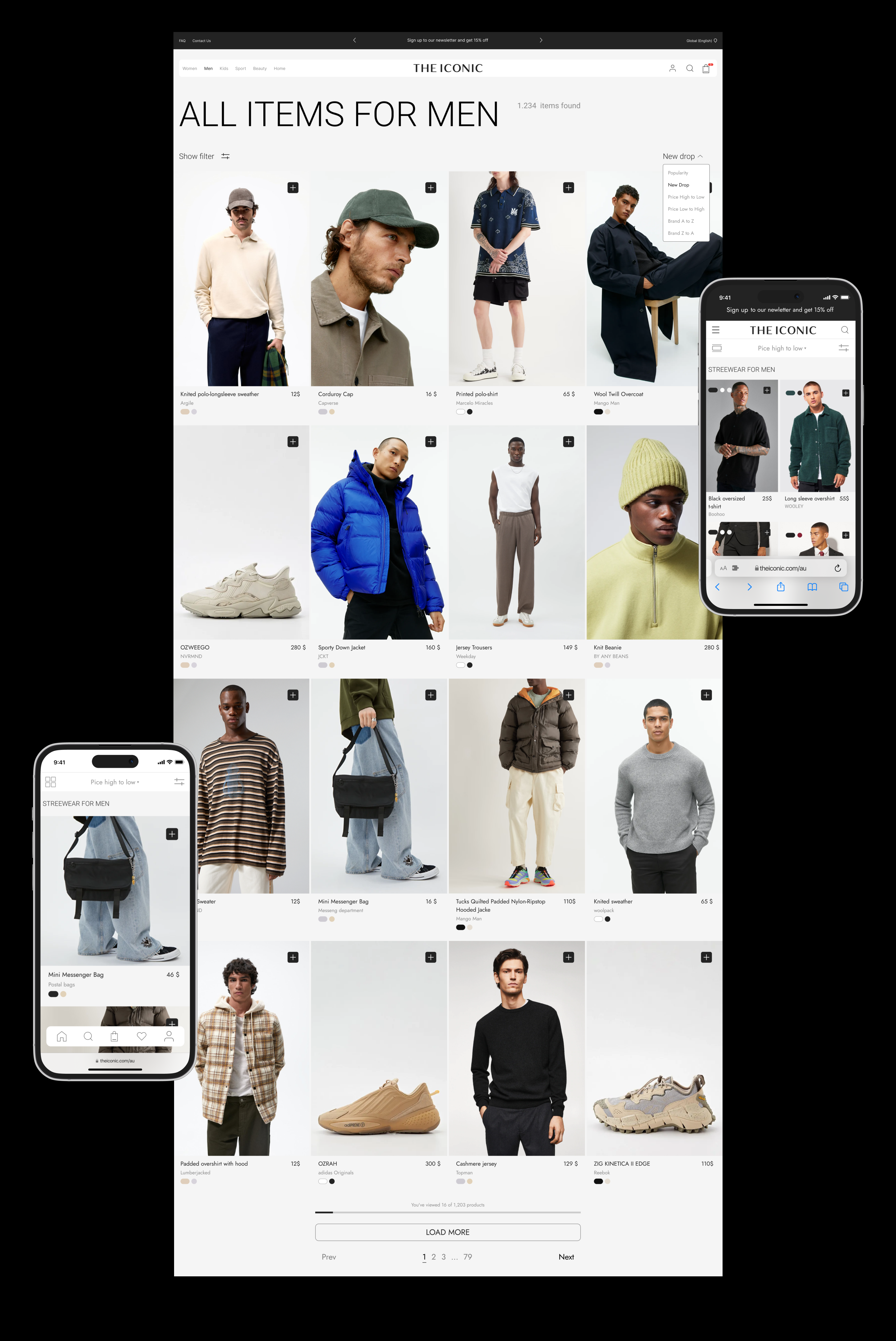 THE ICONIC — Concept Ecommerce Website — Изображение №6 — Интерфейсы на Dprofile