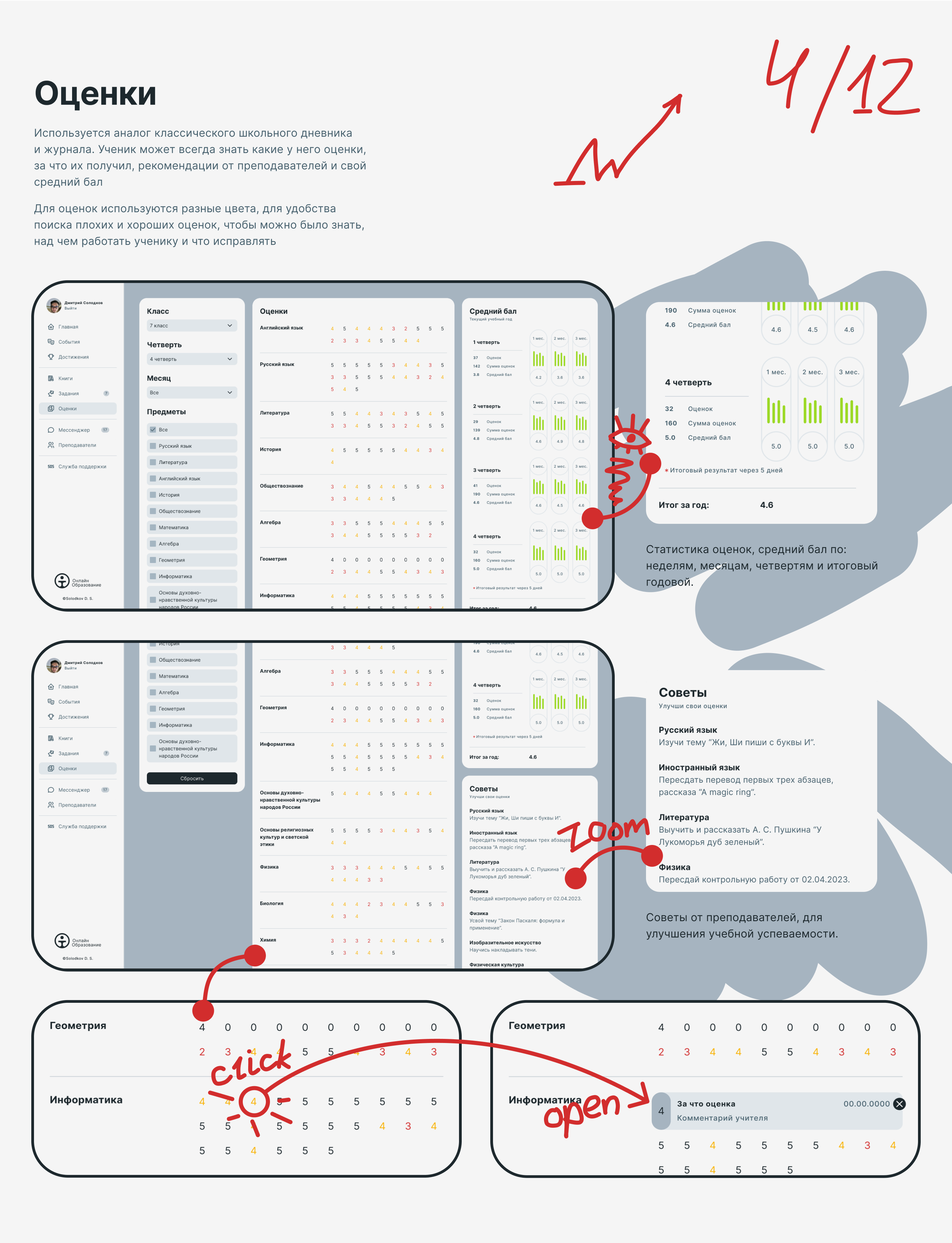 UI/UX Онлайн школа (Цифровизация образования) — Изображение №5 — Интерфейсы на Dprofile